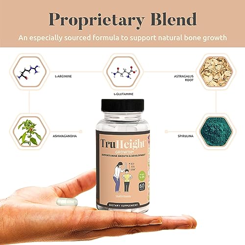 TruHeight Capsules - Natural Height Growth for Kids & Teens - Height Growth Maximizer with Ashwaganda & Calcium - Peak Height Booster, Height Increase Vitamins, Supplement for Ages 5+ - Image 3