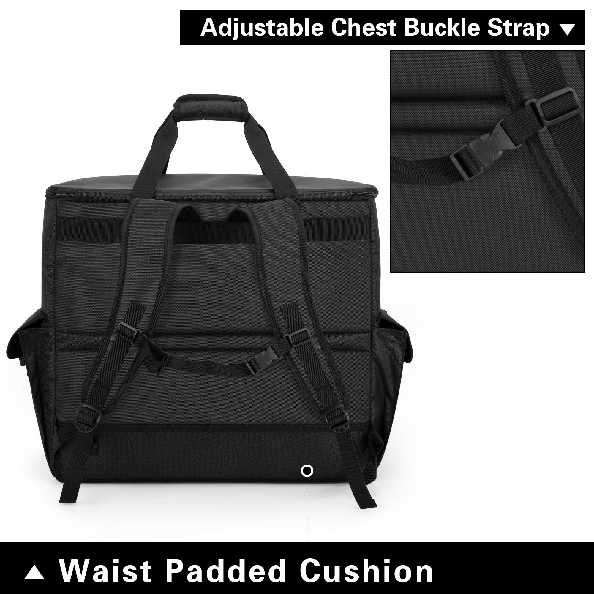 Trunab Computer Desktop Tower Carrying Case, PC Backpack for Computer Main Processor Case, Keyboard, Cable and Mouse, Earphone, Bag Only, Black - Image 4