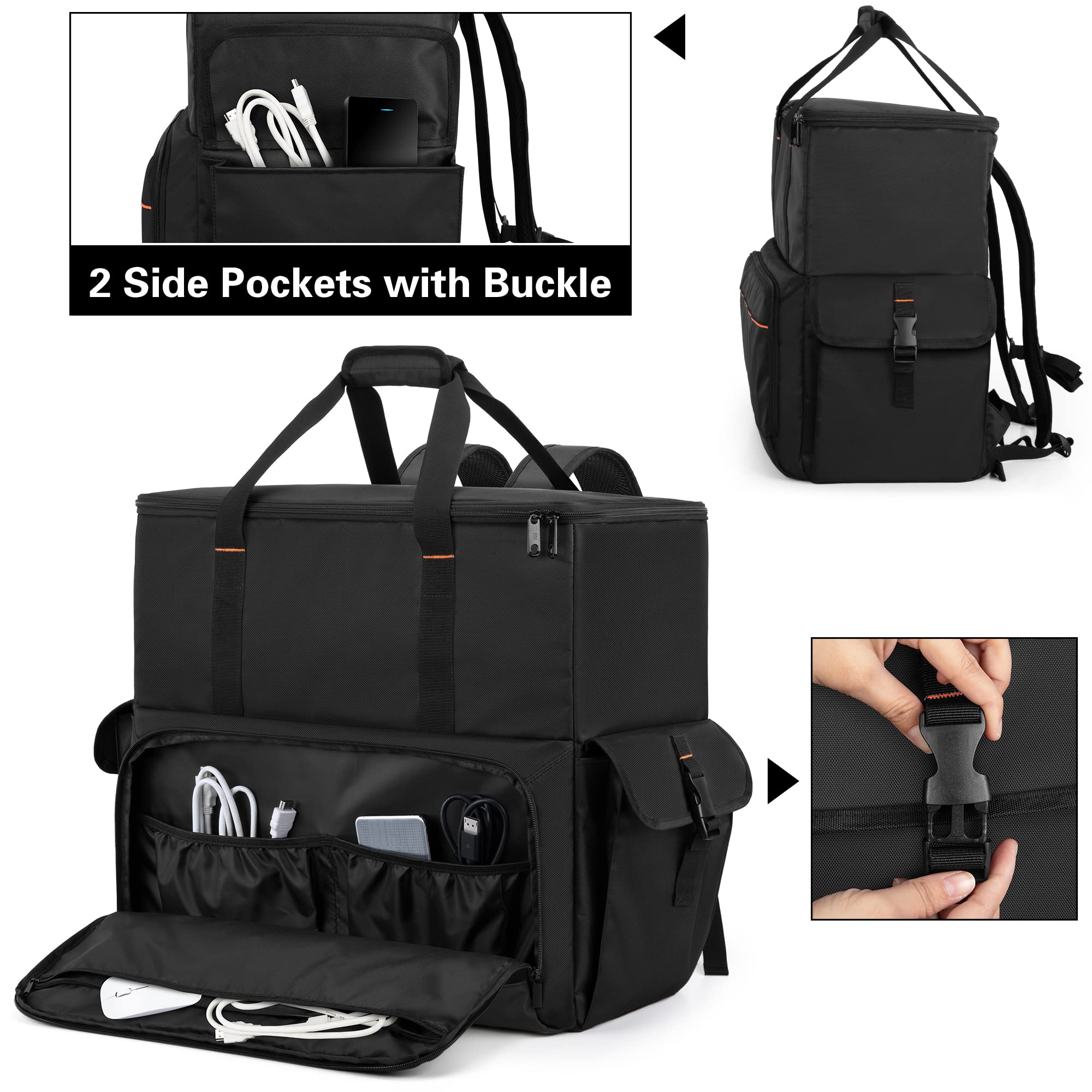 Trunab Computer Desktop Tower Carrying Case, PC Backpack for Computer Main Processor Case, Keyboard, Cable and Mouse, Earphone, Bag Only, Black - Image 6