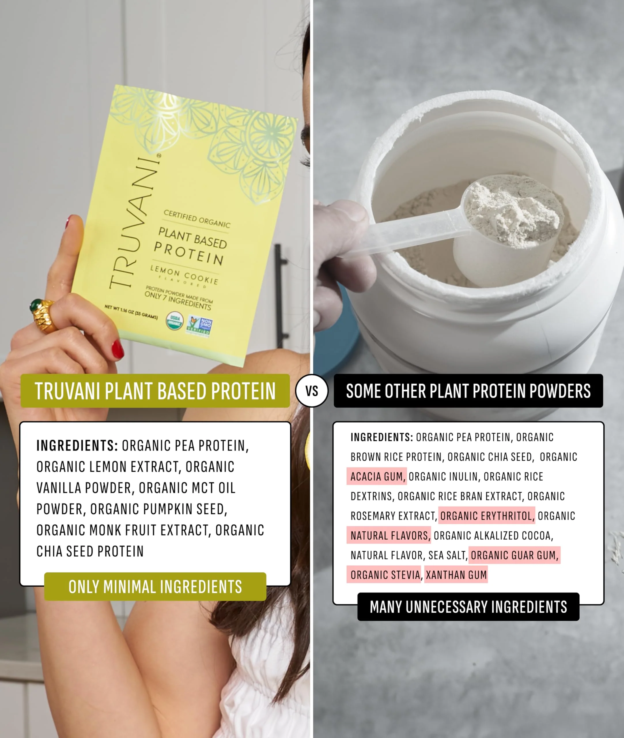 Truvani Vegan Pea Protein Powder | Lemon Cookie | 20g Organic Plant Based Protein | 10 Servings | Keto | Gluten & Dairy Free | Low Carb | No Added Sugar - Image 6