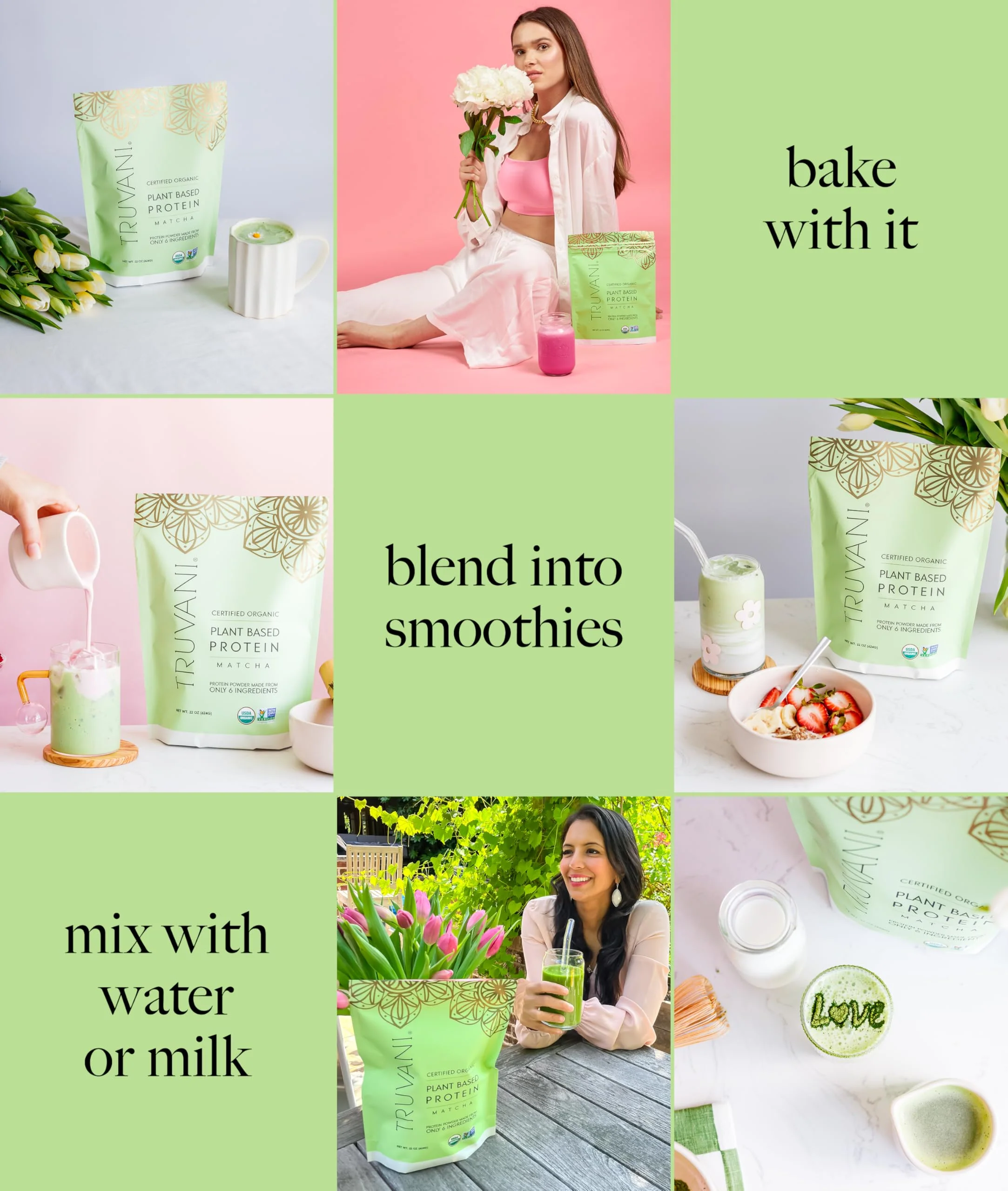 Truvani Vegan Pea Protein Powder | Matcha | 20g Organic Plant Based Protein | 20 Servings | Keto | Gluten & Dairy Free | Low Carb | No Added Sugar - Image 5