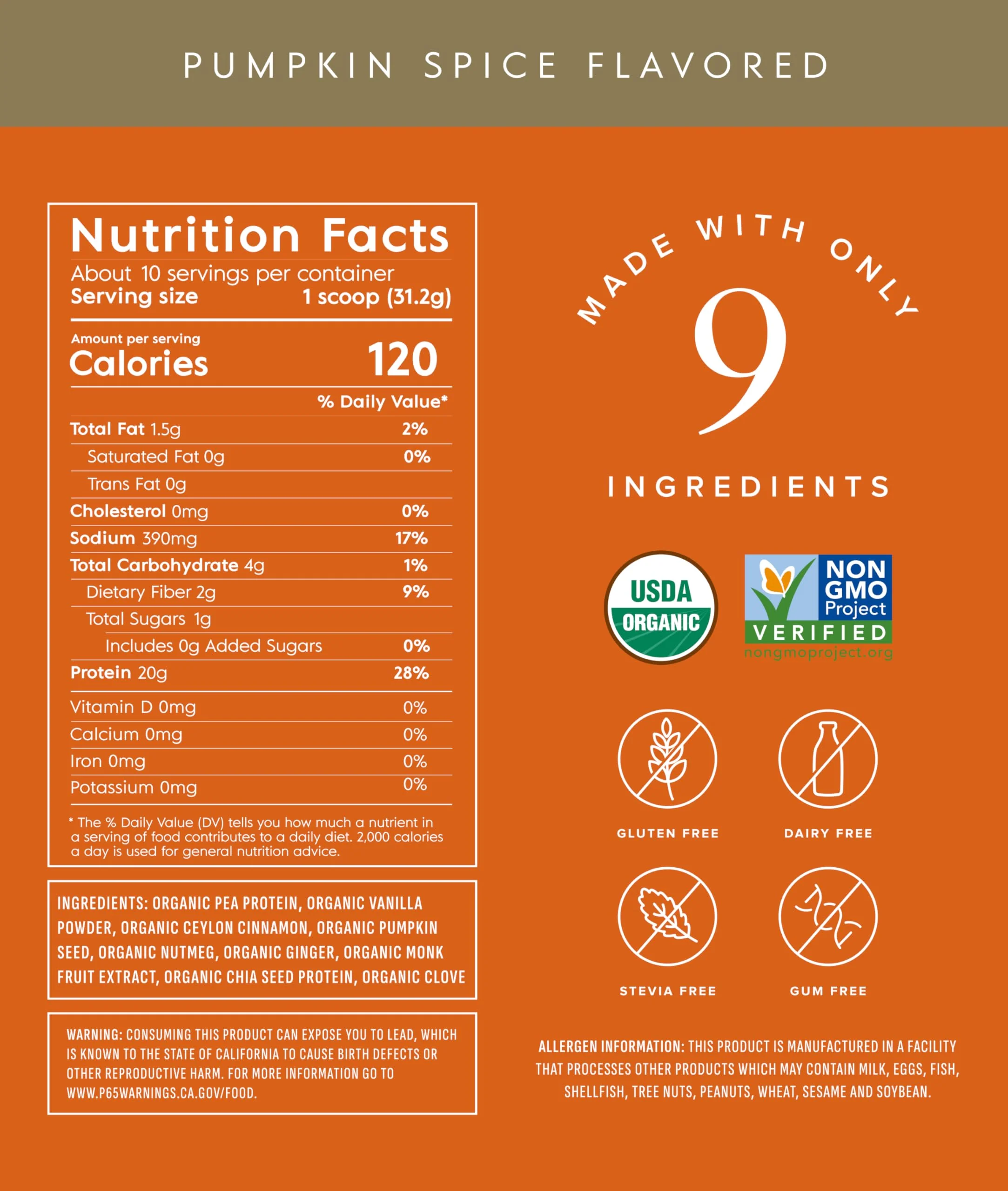 Truvani Vegan Pea Protein Powder | Pumpkin Spice | 20g Organic Plant Based Protein | 10 Servings | Keto | Gluten & Dairy Free | Low Carb | No Added Sugar - Image 9