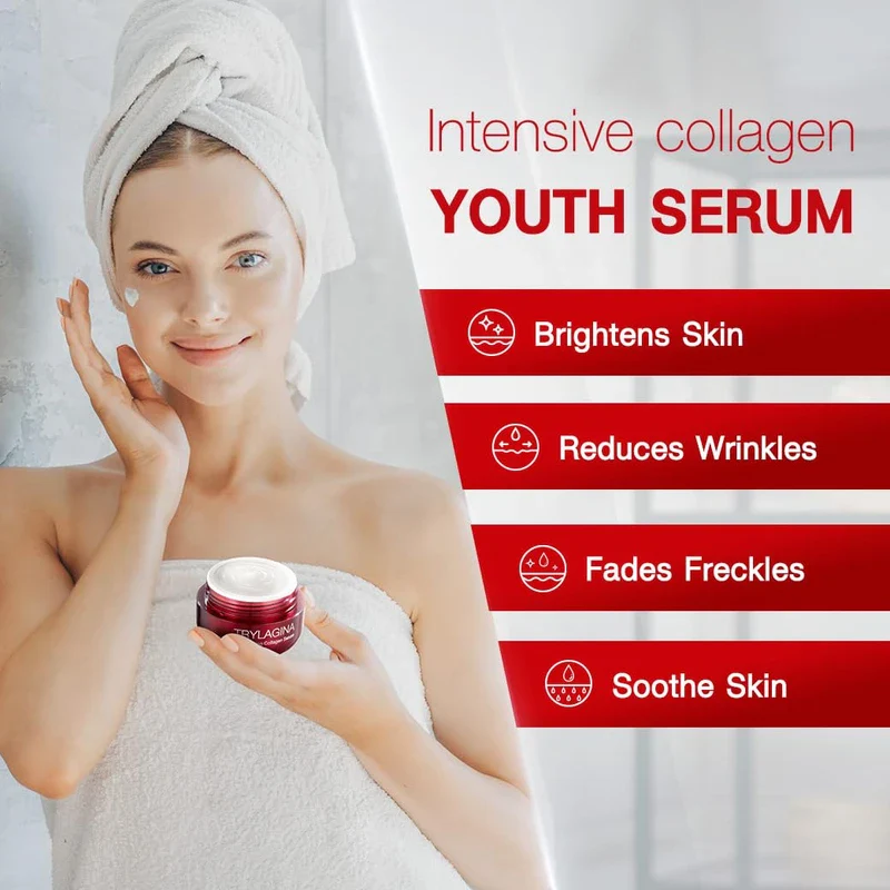 Trylagina 12X Age-Defying Collagen Serum, Anti Aging Face Cream, Anti Wrinkle Cream for Women, Face cream for Women Anti Aging the Best One, Anti Aging Skin Care, Brightening Serum, Hydration - 1.05oz | Trylagina - Image 3
