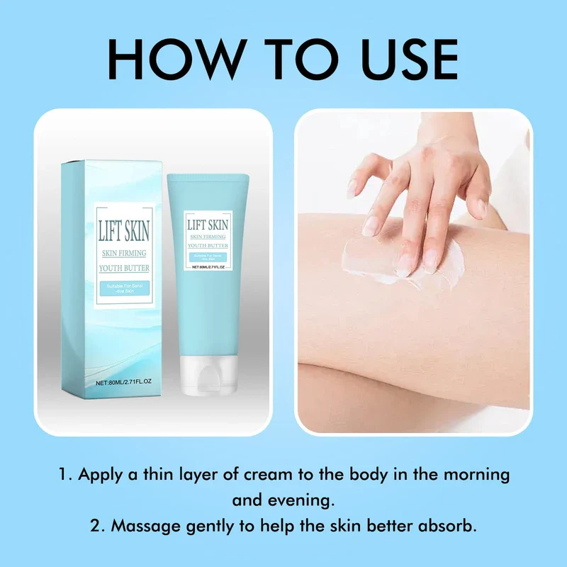 Turmeric Lift Skin Body Firming & Anti-Wrinkle Cream, Skin Firming Youth Butter, Skin Firming and Tightening Lotion, Skin Firming Youth Butter, Anti-Ageing Skin Firming Cream for Body Loose Skin, Pack - Image 6