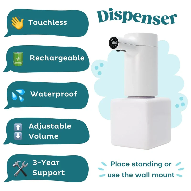 TUSHÉ Toilet Paper Foam Dispenser. Eco-Friendly Flushable Instant Wet Wipe Alternative. Touchless, Rechargeable, Waterproof. Plumbing & Septic Safe. 250ml (8.45 oz) - Image 3