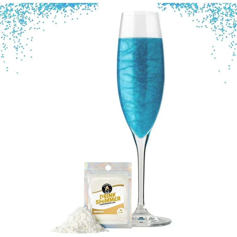 Twinkle my Drink® Colour Changing Edible Glitter | Fun Gender Reveal Edible Glitter for Drinks | Baby Shower Party | 5g Packet 25 Servings (Blue)