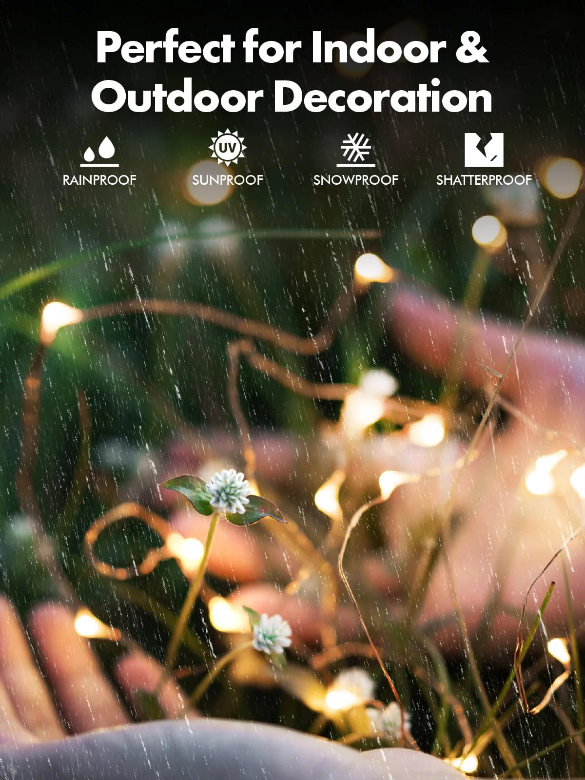 Twinkle Star 4 Pack Solar String Lights Outdoor, Total 460 FT 480 LED Solar Fairy Lights Outside Waterproof 8 Modes, Christmas Tree Light for Patio Garden Party Backyard Wedding Decor Warm White - Image 4