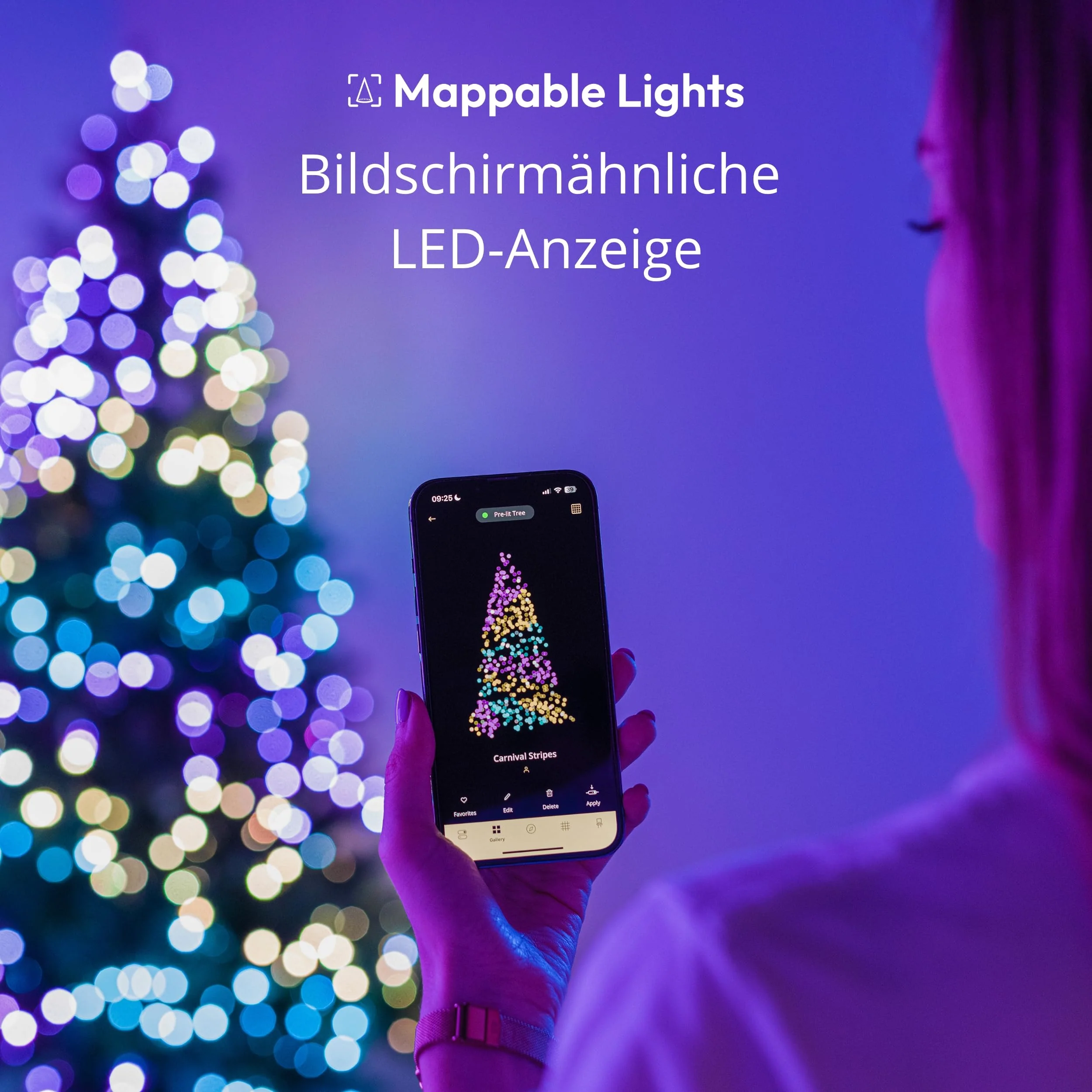Twinkly Strings 250 LED RGB, Including White, LED Light String for in-and Outdoor, Christmas Lights, Smart LED Lights, Mappable LEDs, Compatible with Alexa, Google Home, IP44, Green Wire, 65ft - Image 8