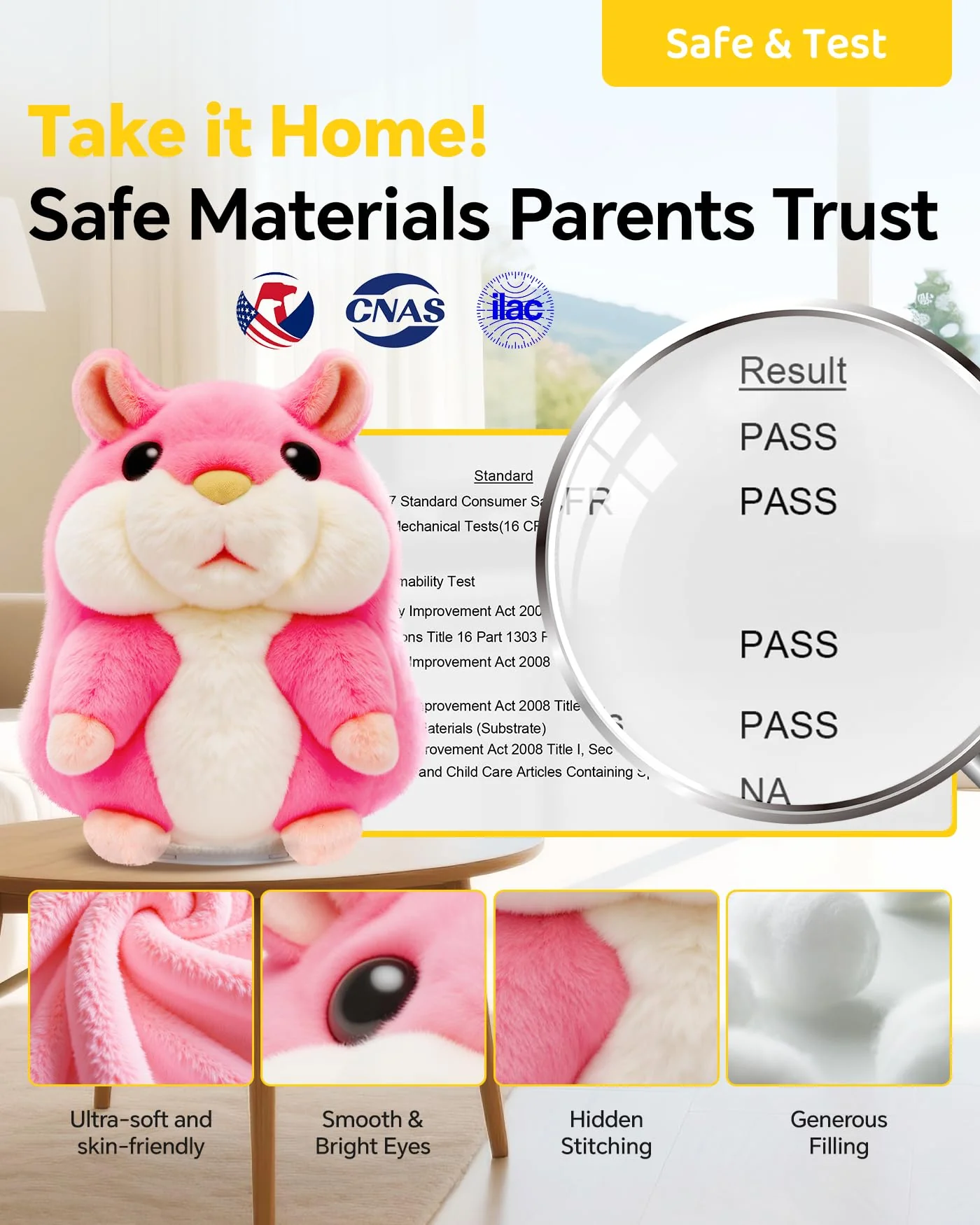 TWORIVER Talking Hamster Repeats What You Say,2025 Top Christmas Funny Gifts,Toddler Toys for Ages 2-4 5-7 8-13 Girls Pink Stocking+Stuffers Kids Interactive Dolls,a Most Popular Stuffed Animal Plush - Image 5