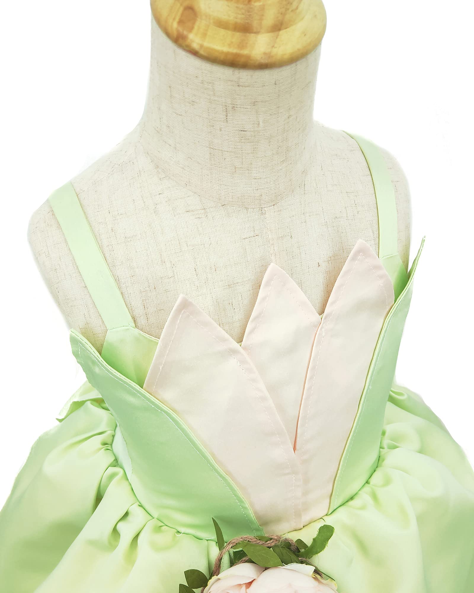 TYHTYM Princess Costumes Little Girls Dress Up Fancy Halloween Christmas Party (Tiana, 4-5T) - Image 2