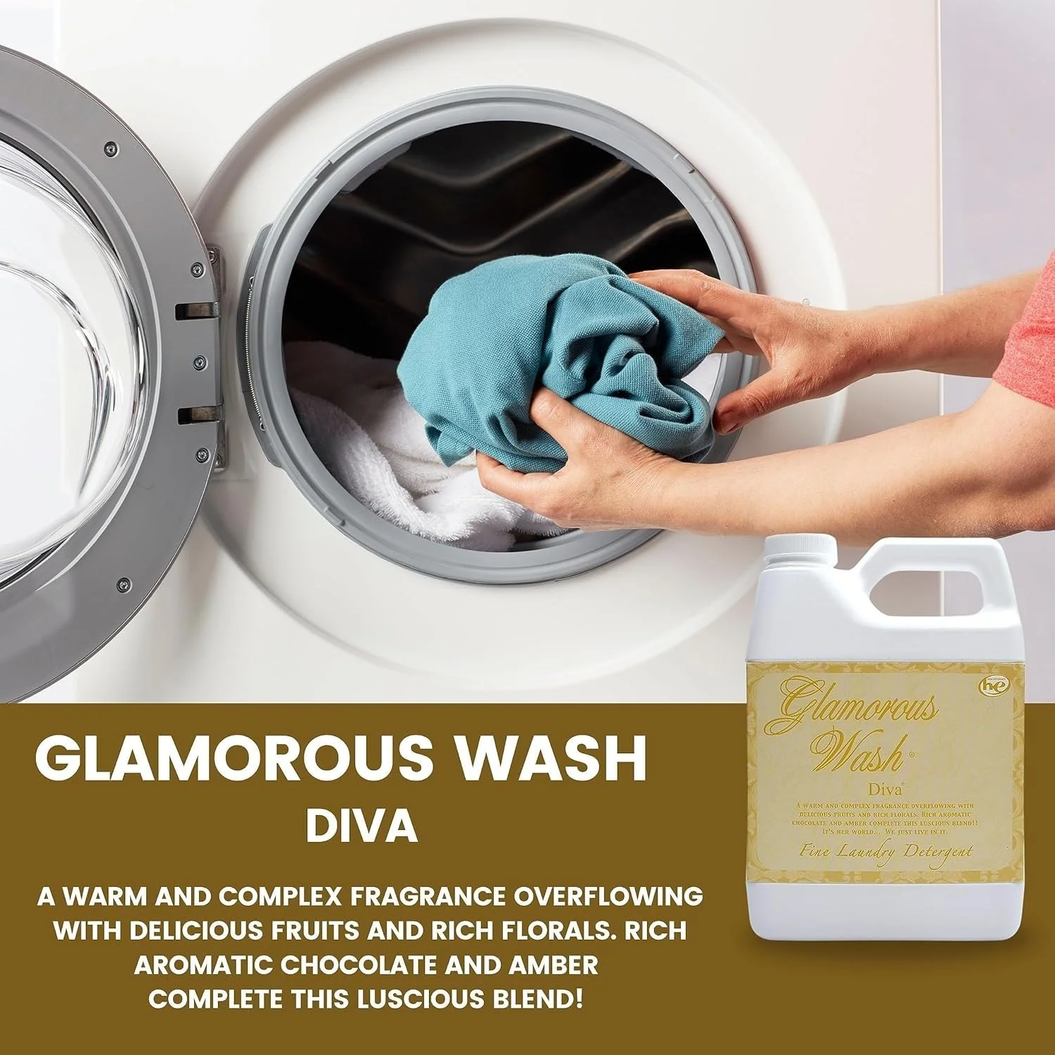 Tyler Candle Company Glam Laundry Wash Detergent, Diva 16 Fl Oz (Pack of 1) /with Dryer Sachet Single Pouch x - Image 4