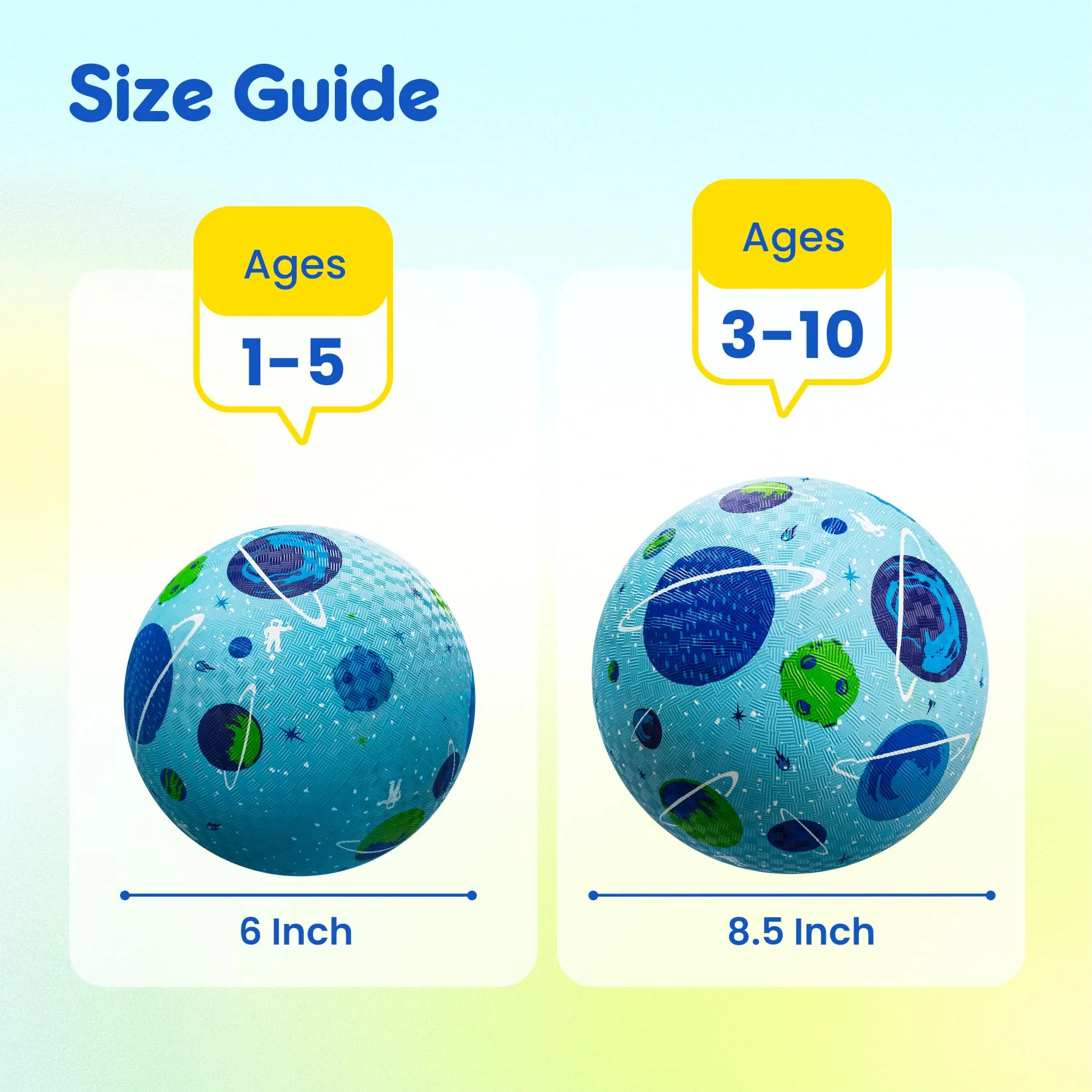 U&C Planet 2 Pack Playground Balls for Toddler Kids, 8.5 inches Cartoon Rubber Balls with Pump, Kickball Outdoor Indoor Game, Great Gift for Boys Girls Aged 1 Above, Operation Christmas Child Shoebox - Image 9