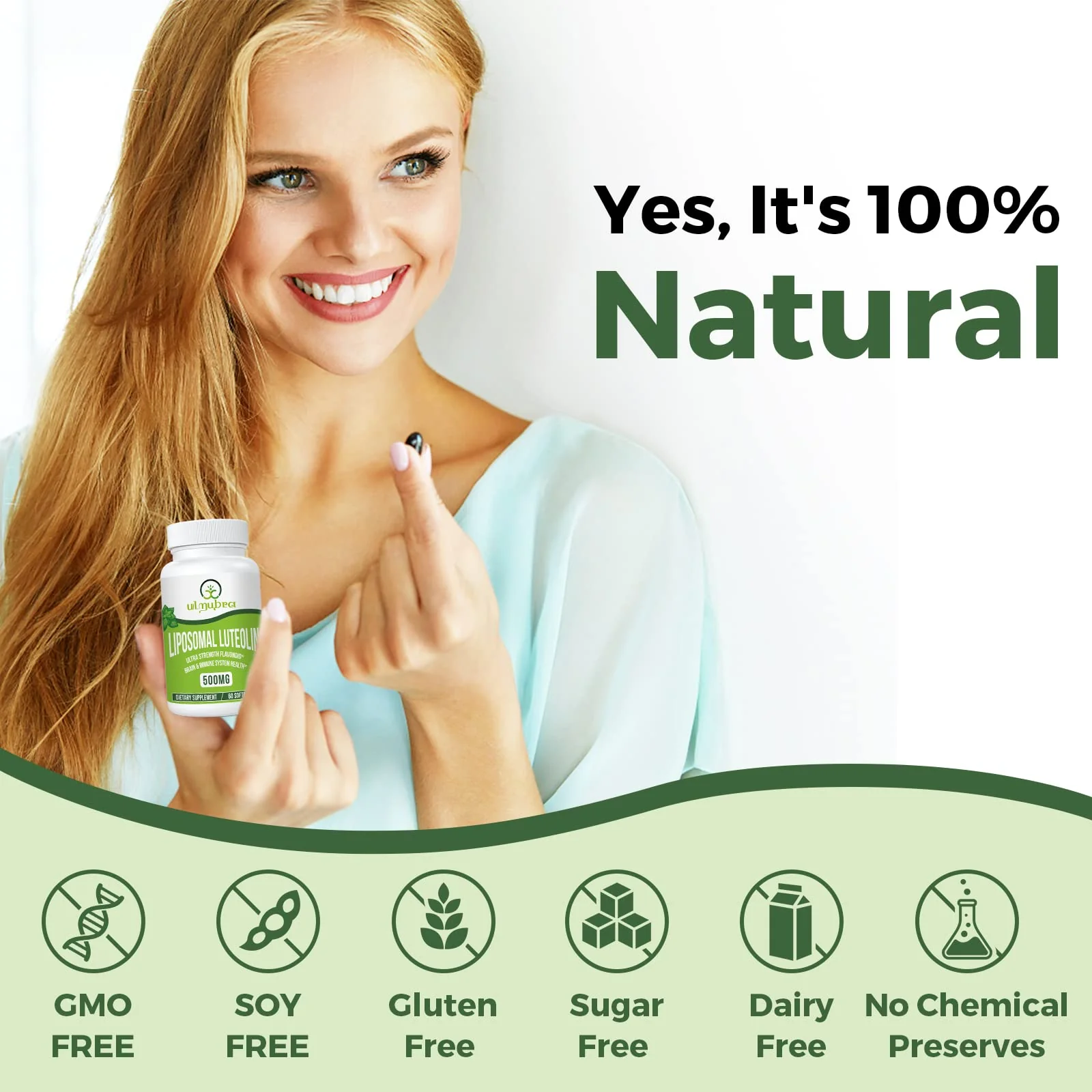 Ulmubra Liposomal Luteolin 500MG, Maximum Absorption, Potent Flavonoid, 60 Softgels, Luteolin Supplement, Non-GMO, Gluten Free - Image 3
