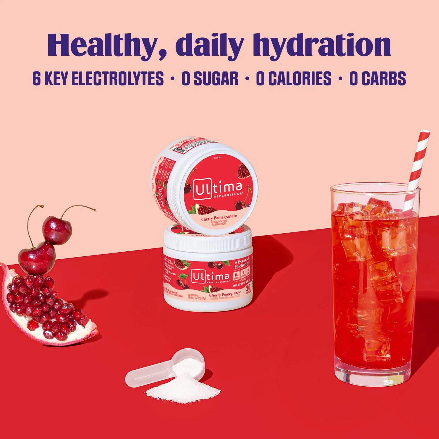 Ultima Replenisher Daily Electrolyte Powder Drink Mix – Sugar Free – Cherry Pomegranate, 30 Servings – Hydration Powder with 6 Electrolytes and Trace Minerals – Keto Friendly, Vegan, Non-GMO - Image 6