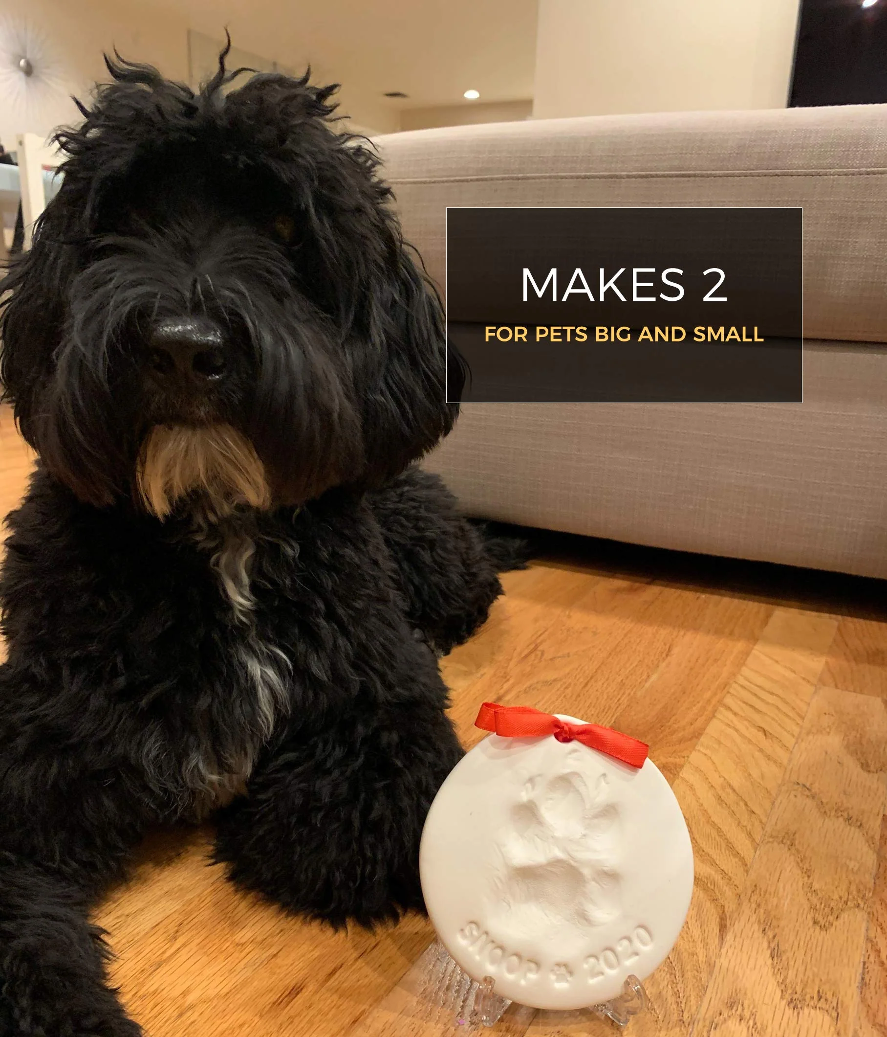Ultimate Pawprint Keepsake Kit (Makes 2) - Paw Print Christmas Ornament w/ Bonus Personalization Tool & Display Stands! For Dogs, Cats & Pets. Non-toxic. Clay Air-Dries Soft, Light & Uncrackable. - Image 2