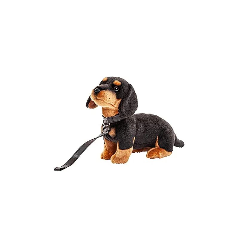 Uni-Toys - Dachshund (with lead) - 27 cm (length) - plush dog, pet - plush toy, cuddly toy - Image 2