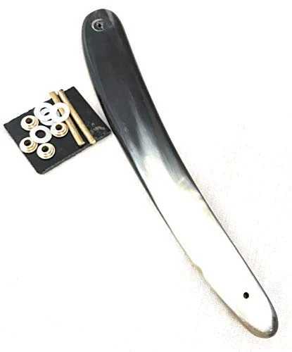 Unique Straight Razor Restoration Horn Scales Handles With Mounting Hardware - Image 3