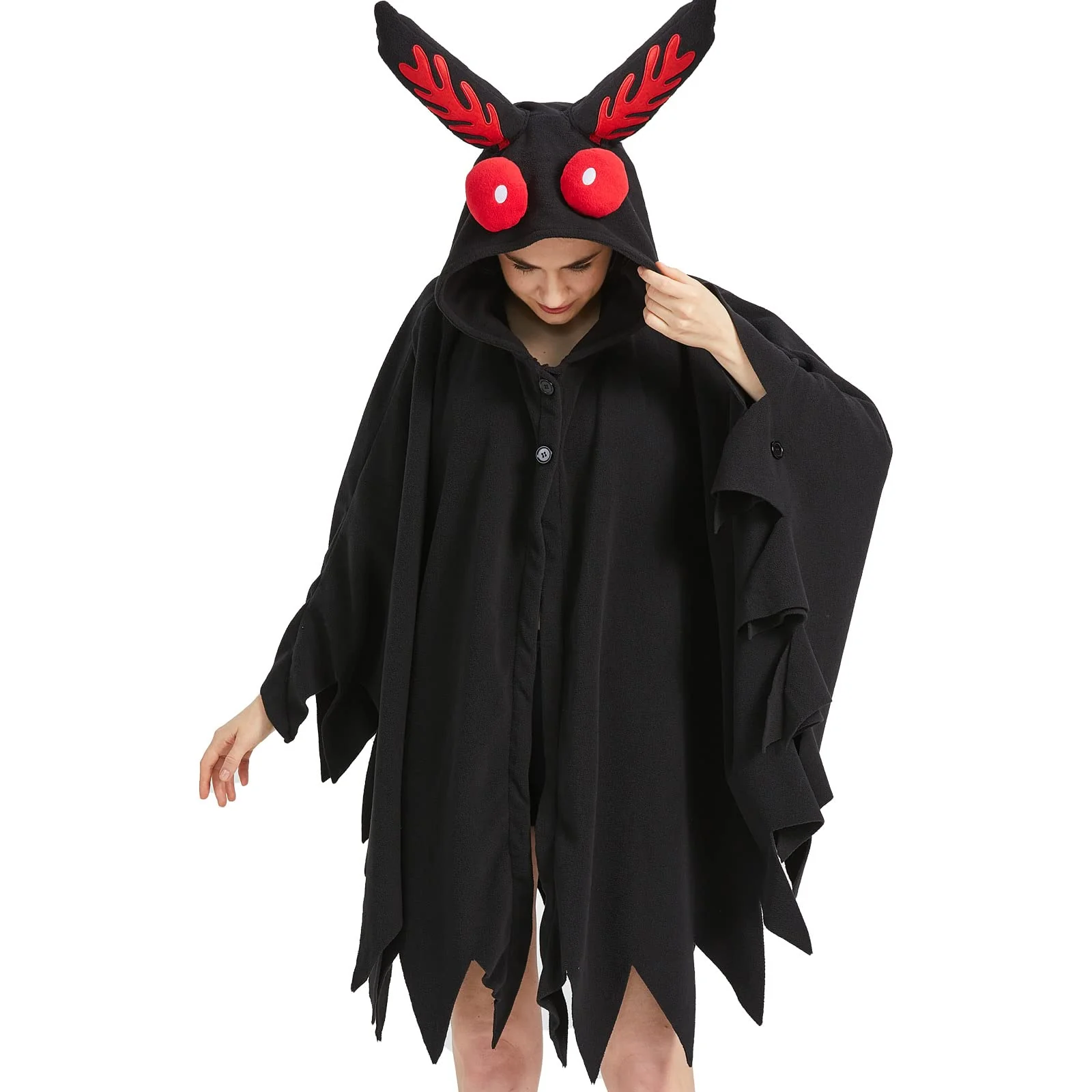 Unisex Mothman Costume Mothman Cosplay Hooded Christmas Costumes Party Cape - Image 5