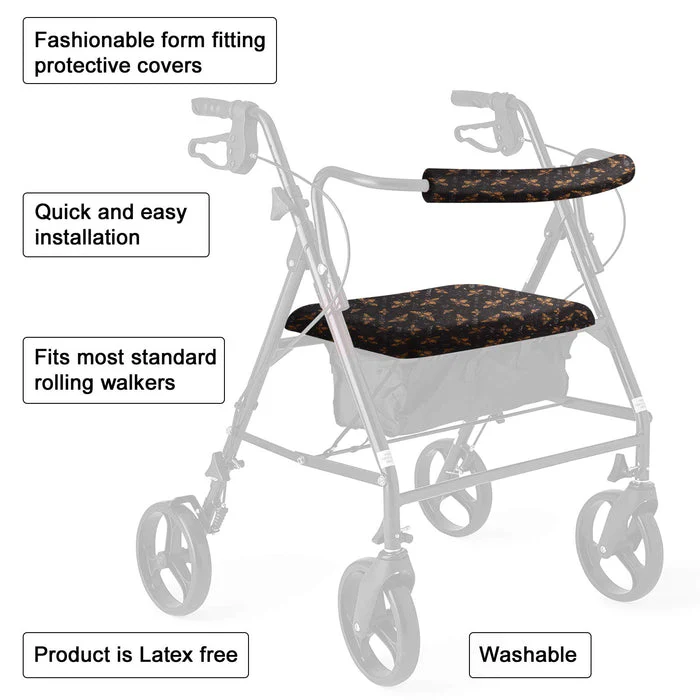 Unisex Rollator Walker Seat and Backrest Rollbar Covers Universal Soft Rollator Accessories Colorful Printing Patterns - Image 4