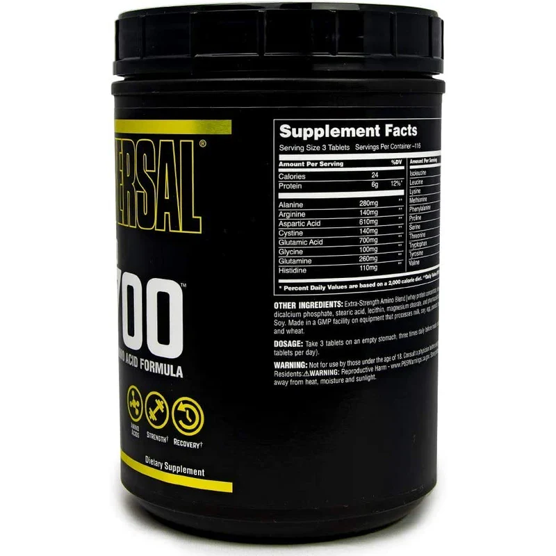Universal Nutrition AMINO 2700 enthält hochwirksame Aminosäurergänzung in L-Form & peptidengebundene Aminosäuren, für den Aufbau von Kraft & Erhöhung der fettfreien Muskelmasse, 350 Tabletten - Image 5