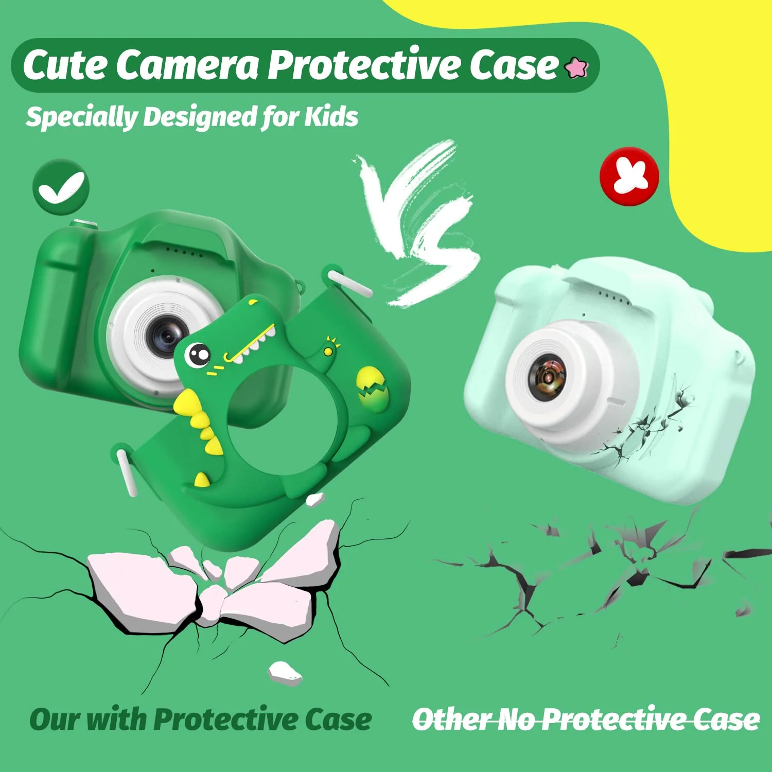 Upgrade Dinosaur Kids Camera, Christmas Birthday Gifts for Girls Boys 3-12, 1080P HD Selfie Digital Video Camera for Toddlers, Cute Portable Little Girls Boys Gifts Toys for 3 4 5 6 7 8 9 Years Old - Image 3