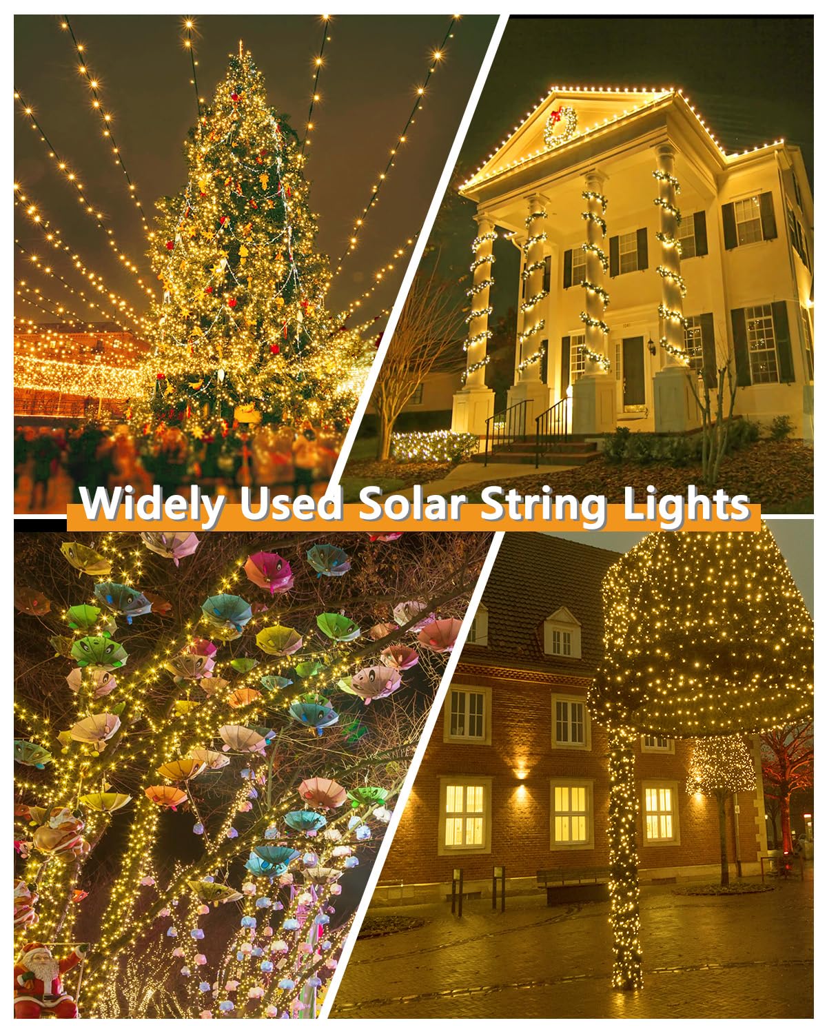 Upgrade Solar String Lights for Outside 2 Pack Total 180FT 500LED Solar Christmas Lights Outdoor with 8 Modes, IP65 Waterproof Outdoor Twinkle Light, Garden Tree Party Christmas Decoration, Warm White - Image 5