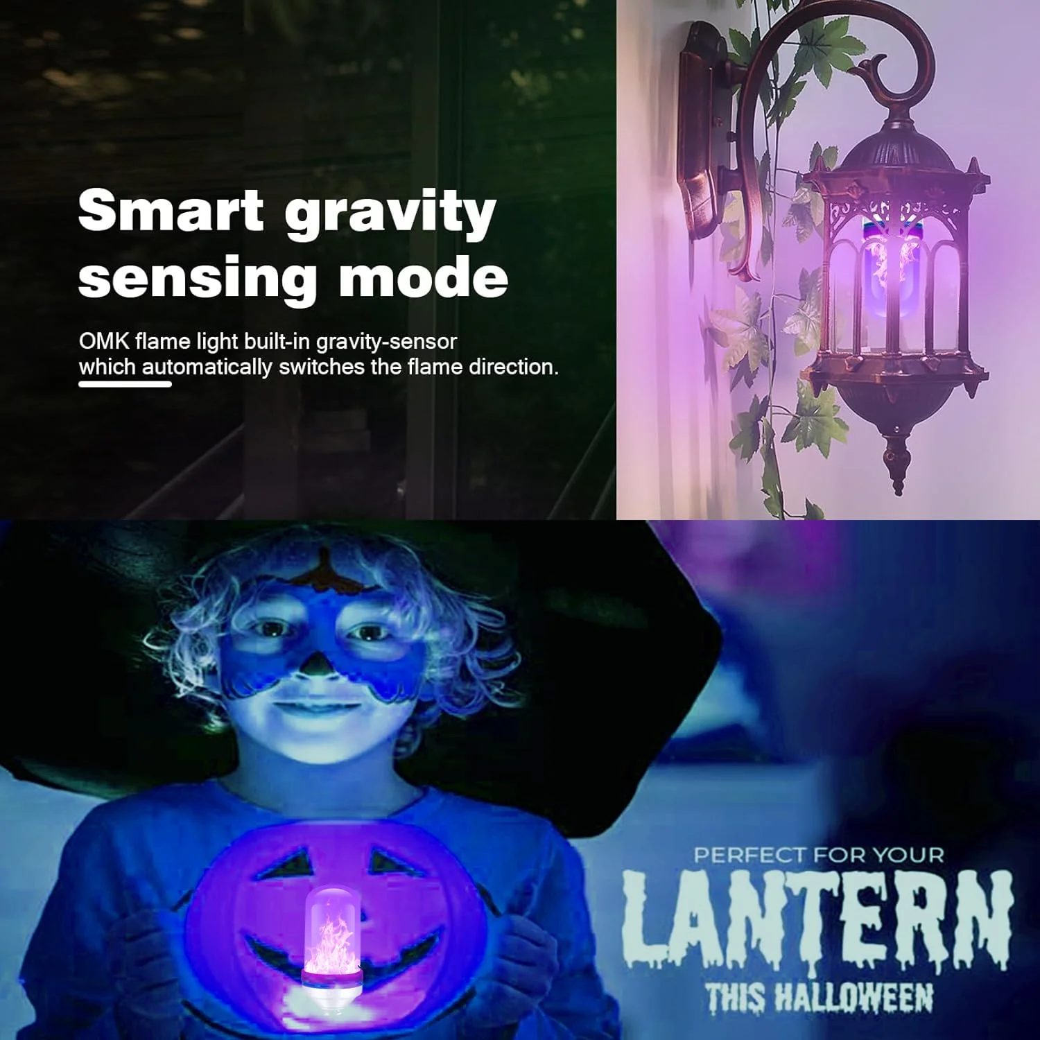 Upgraded LED Purple Flame Light Bulbs, 4-Mode Flickering Light Bulbs with Gravity Sensor, E26 Fire Light Bulb for Porch Party Patio Home Halloween Christmas Indoor Outdoor (Purple, 4) - Image 5
