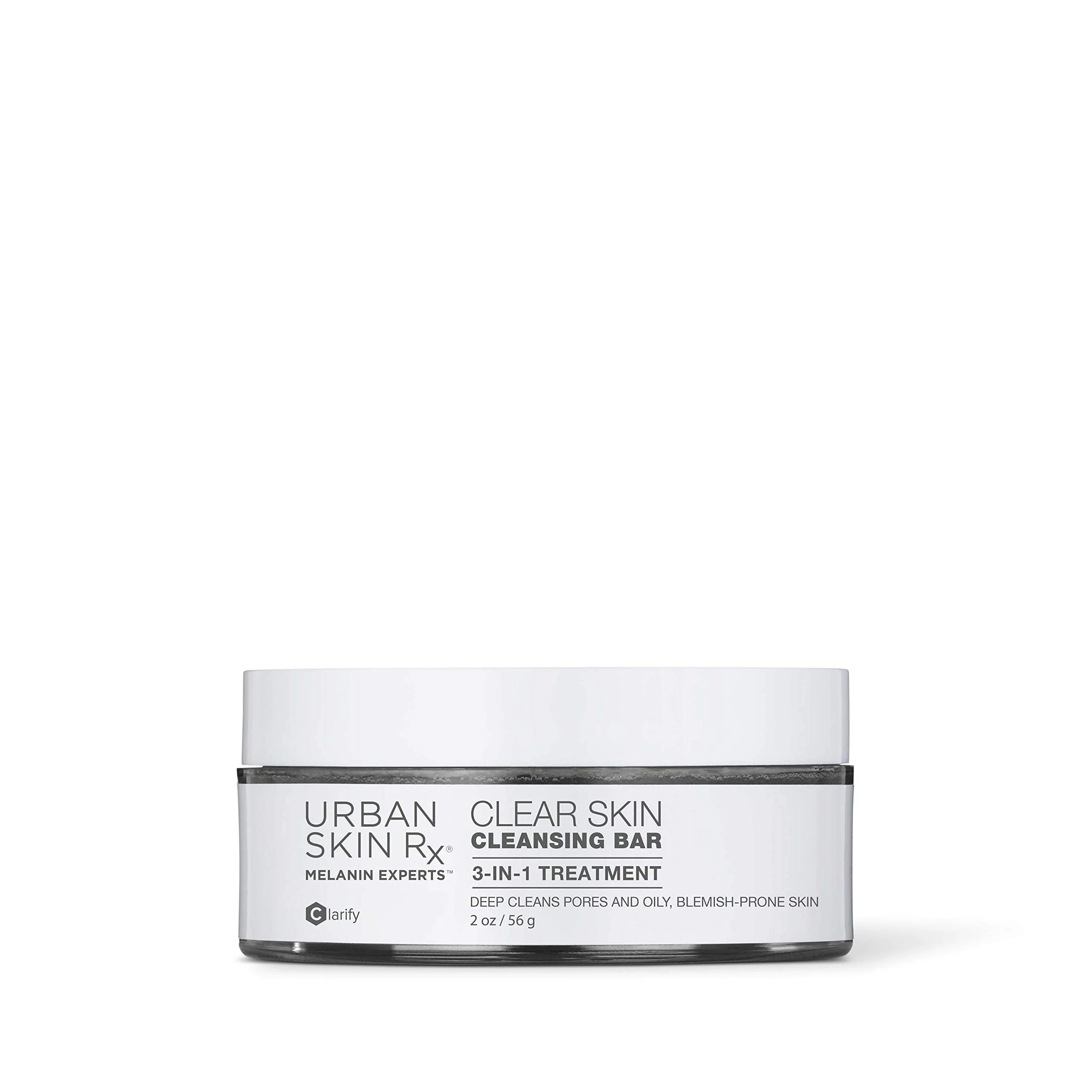 Urban Skin Rx Clear Skin Cleansing Bar | 3-in-1 Daily Cleanser, Exfoliator and Mask Removes Excess Oil and Improves Blemishes, Formulated with Salicylic Acid, Eucalyptus and Sulfur | 2.0 Oz