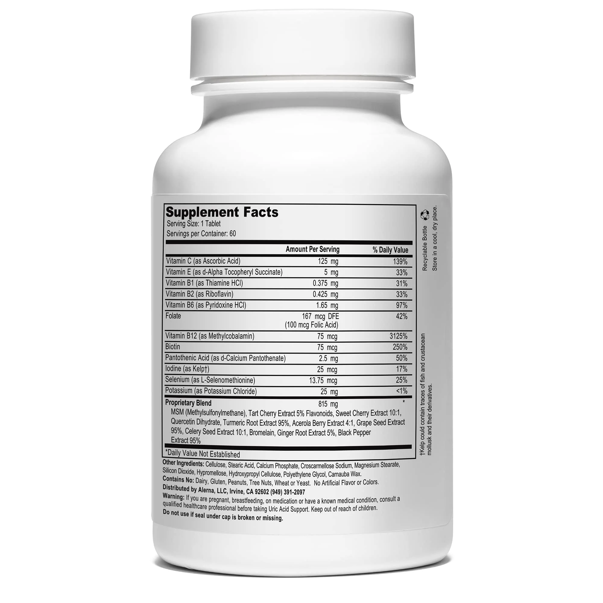 Uric Acid Support - Tart Cherry, Celery Extract, Turmeric, Quercetin - Support Normal Kidney Function - 60 Vegetarian Tablets - Image 11
