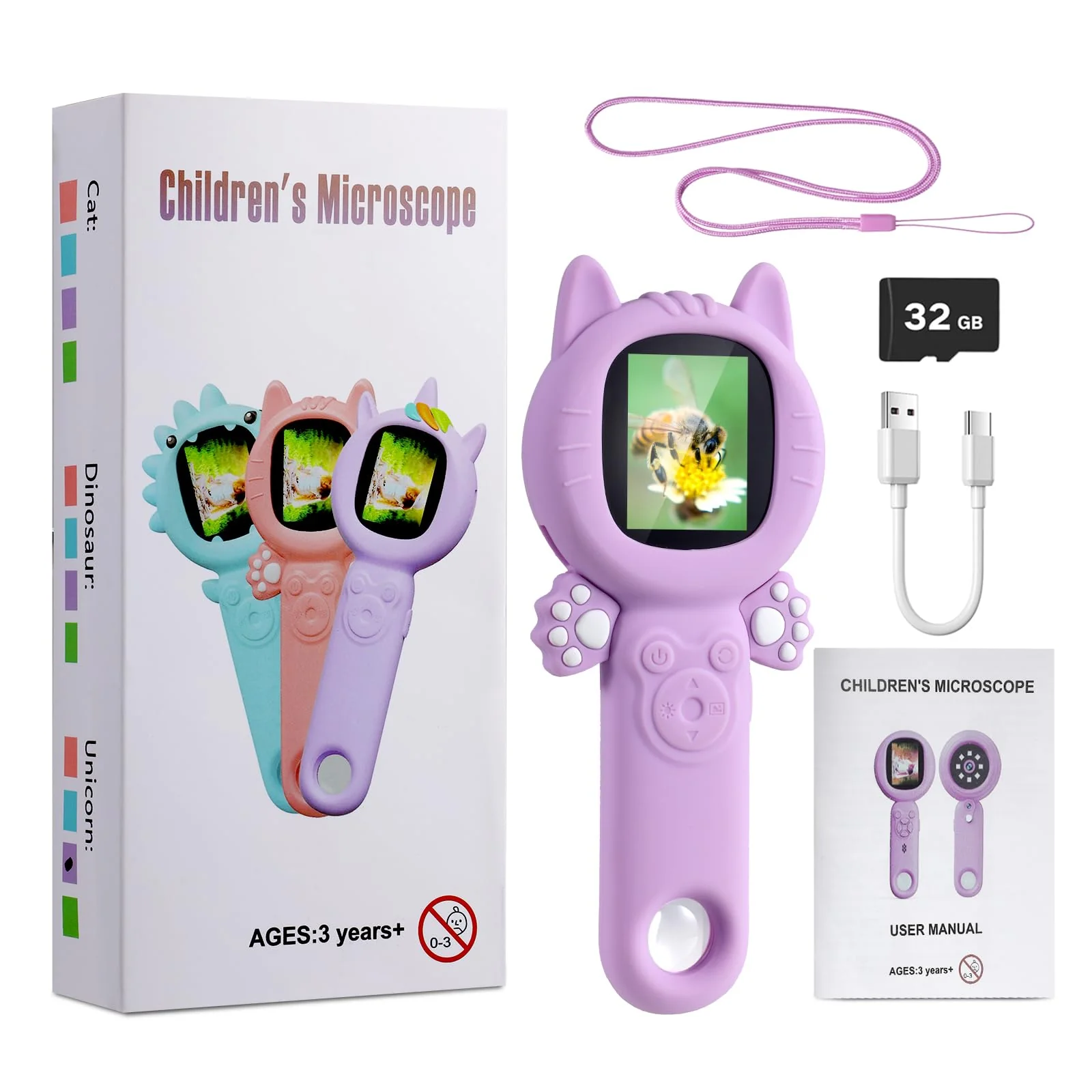 URMMIY Kids Microscope – 500X Digital Pocket Handheld Microscope with Dual Cameras & Autofocus, STEM Educational Toy & Perfect Christmas Birthday Gift for Boys & Girls Ages 3 4 5 6 7 8 9 10 (Green) - Image 4