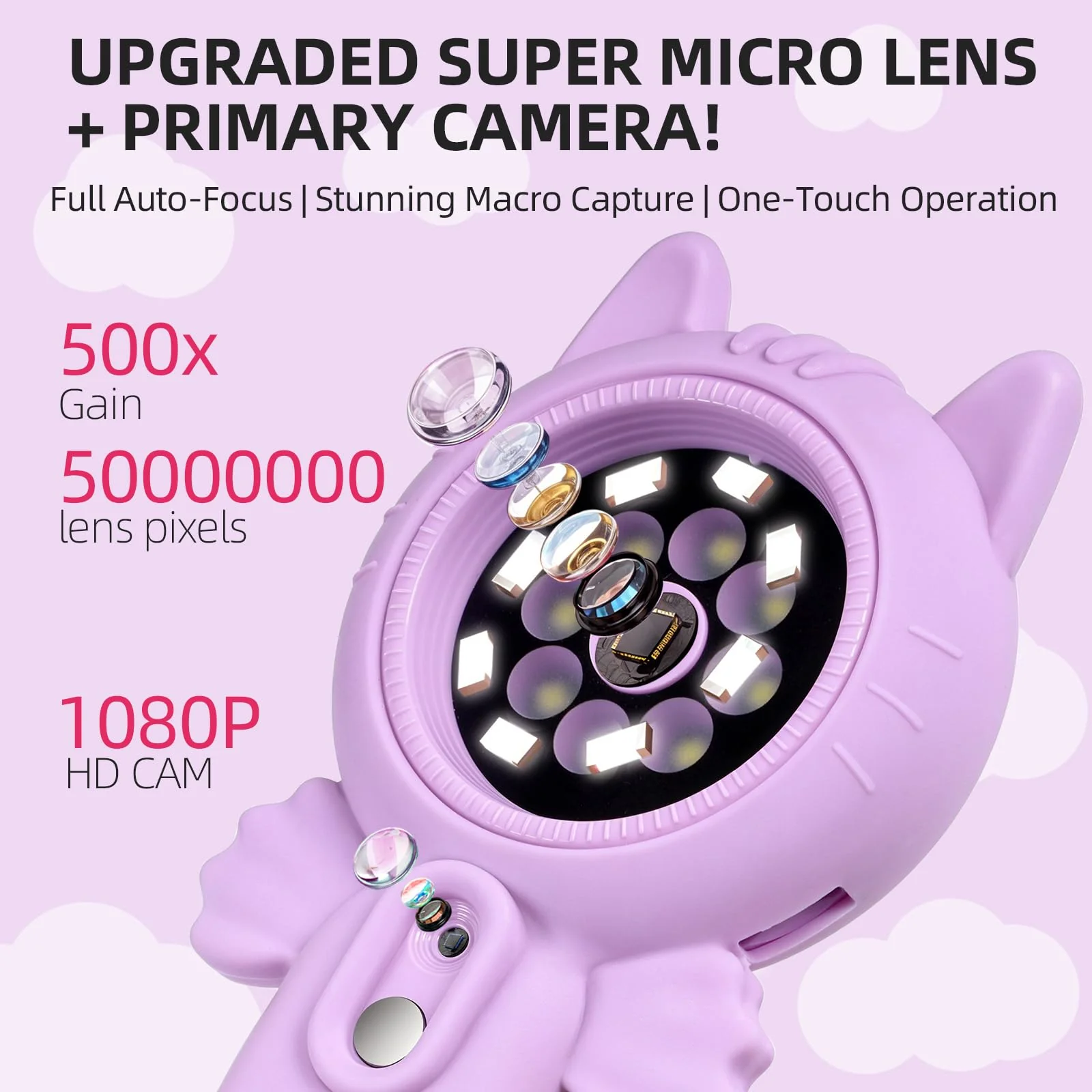 URMMIY Kids Microscope – 500X Digital Pocket Handheld Microscope with Dual Cameras & Autofocus, STEM Educational Toy & Perfect Christmas Birthday Gift for Boys & Girls Ages 3 4 5 6 7 8 9 10 (Green) - Image 5