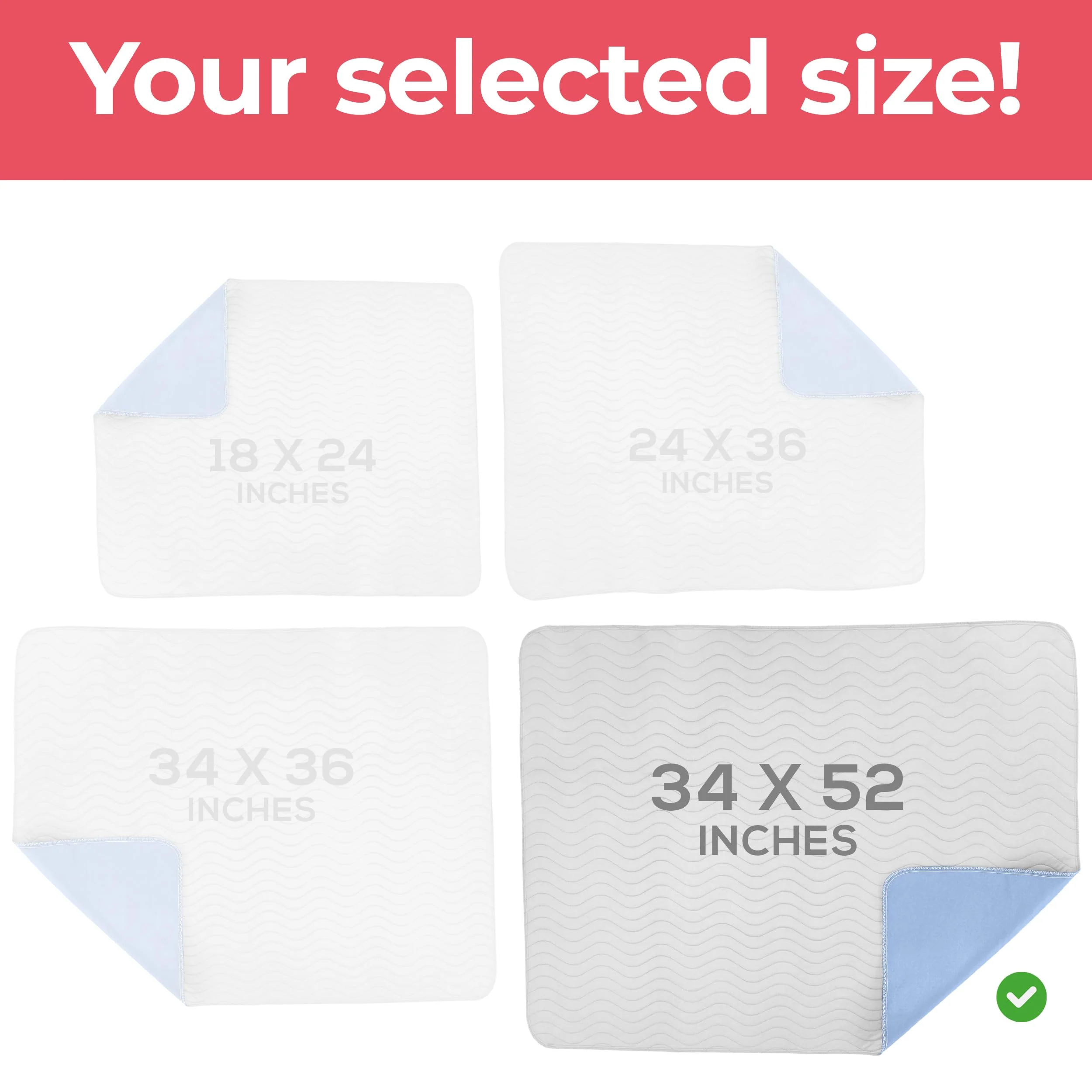 Utopia Bedding Washable Underpads 34" x 52" (Pack of 4), Waterproof Reusable Heavy Absorbency Incontinence Bed Pads for Adults, Kids, Elderly and Pets, Bedwetting Pads for Sofa and Couch (White) - Image 5