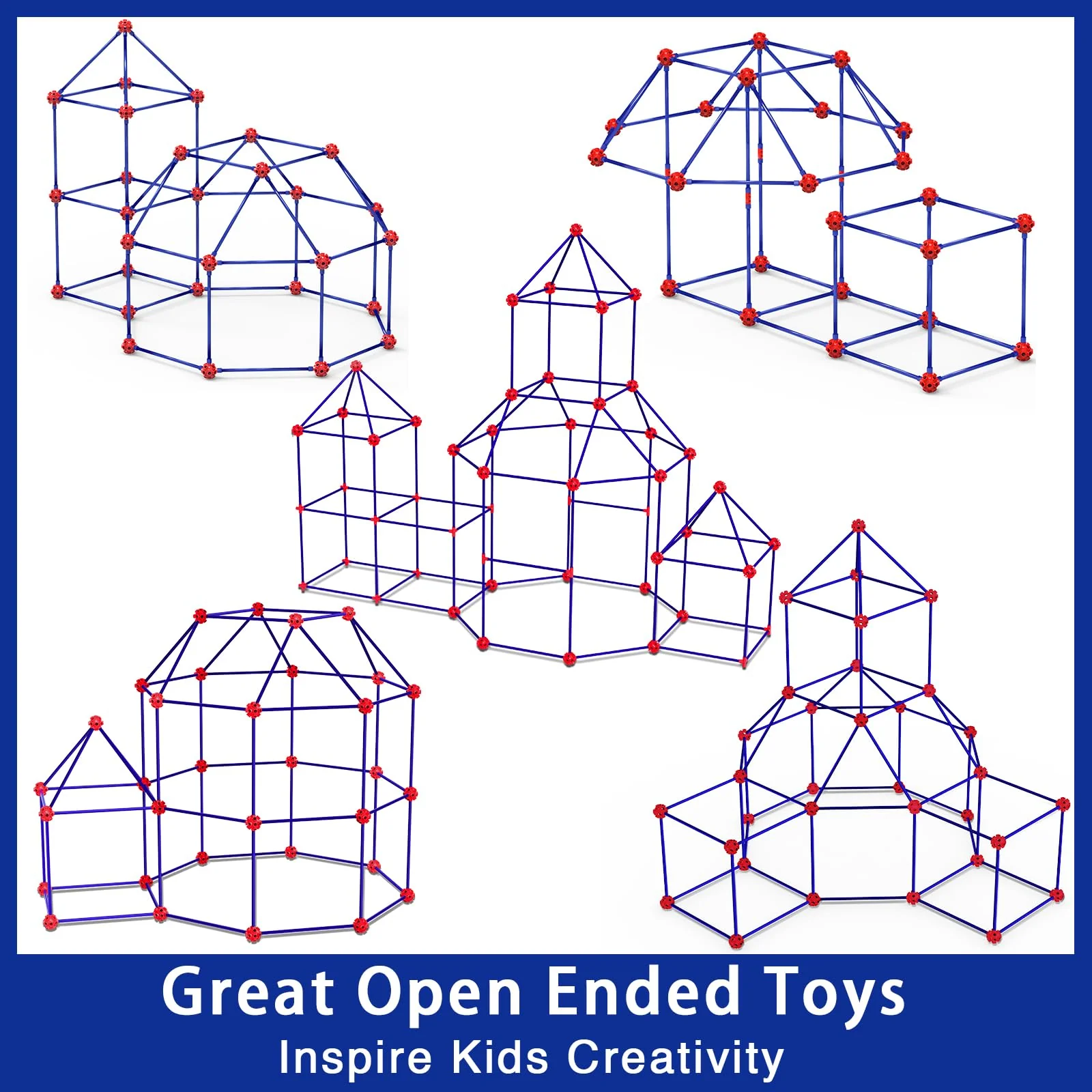 V-Opitos 180 Pack Fort Building Kits for Kids Age 4, 5, 6, 7, 8+ Years Old, Creative STEM Building Toys for DIY Castles, Tunnels, Play Tent, Ideal Christmas, Birthday Gifts for Boys & Girls - Image 3