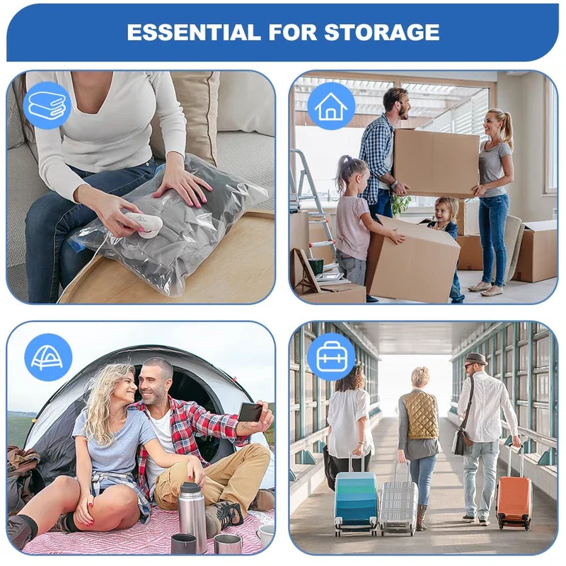 Vacbird Vacuum Bags for Clothes Travel, Pack of 12 Vacuum Bags with Pump (4 x 40 x 40 cm, 4 x 40 x 50 cm, 4 x 40 x 60 cm), Reusable, Suitable for Moving, Travel and Storing Seasonal Clothing - Image 5