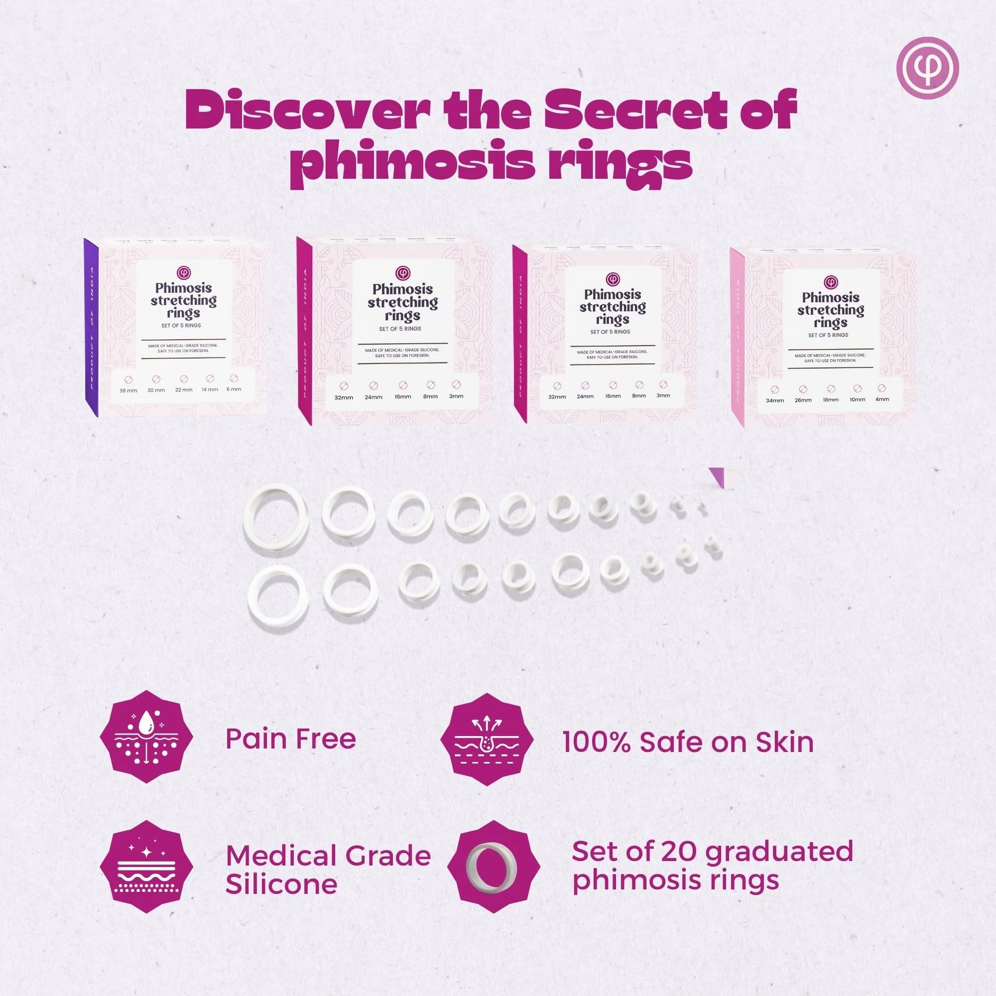 Vajraang Phimosis Stretching Rings Kit, Ring Removal Tool And User Manual | Includes 20 Graduated Rings | Fast Results | No-Side-Effects (With Phimosis Oil & Cream) - Image 4