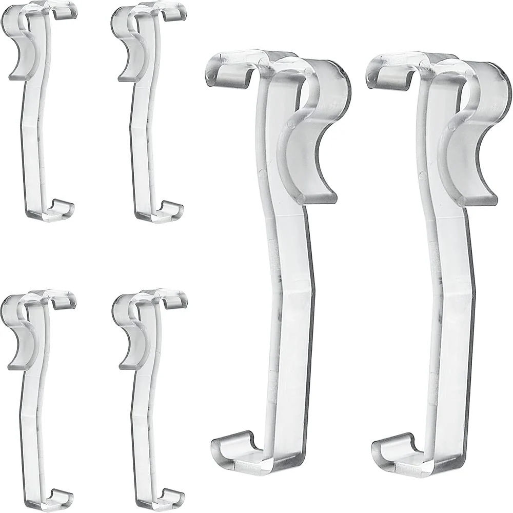Valance Clips 6pcs 3'' Hidden Clip Clear Plastic for Horizontal Blinds Valance Retainer Holder