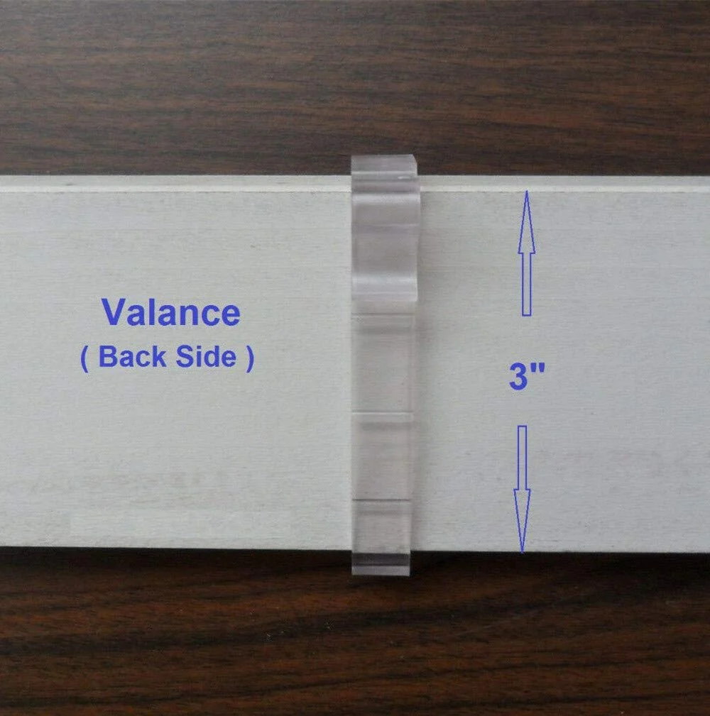 Valance Clips 6pcs 3'' Hidden Clip Clear Plastic for Horizontal Blinds Valance Retainer Holder - Image 4