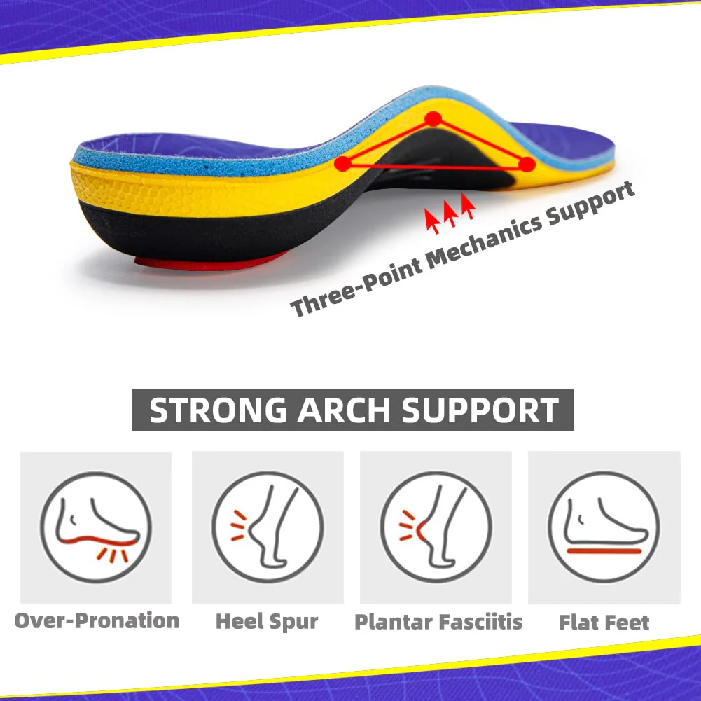 VALSOLE Orthotic Inserts - 220+ lbs High Arch Support, Plantar Fasciitis Relief for Men, Women - Absorb Shock, Work Boot Insole - Image 4