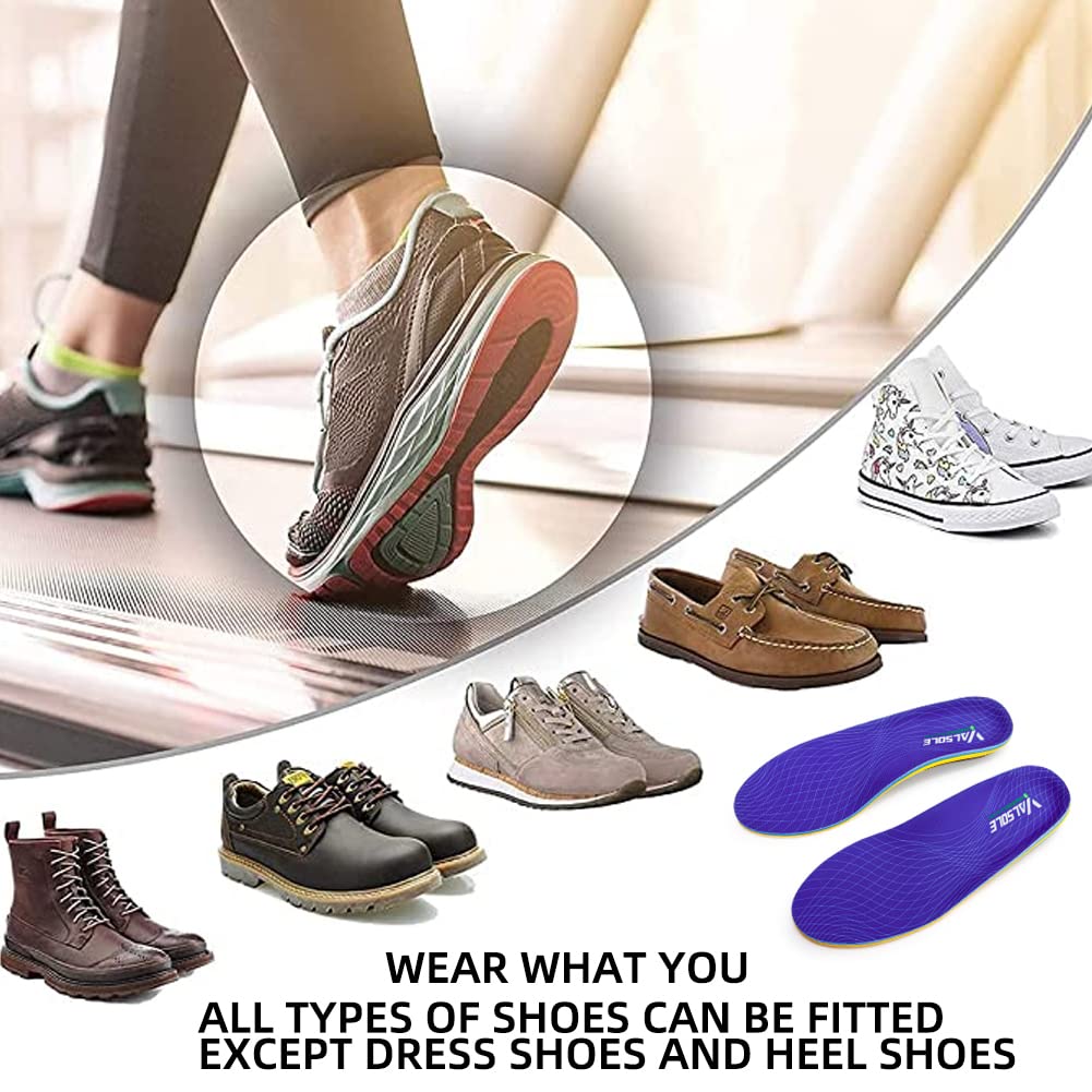 VALSOLE Orthotic Insoles for Plantar Fasciitis - 220+ lbs Support, High Arch, Flat Feet - Absorb Shock in Work Boots and Shoes - Image 2