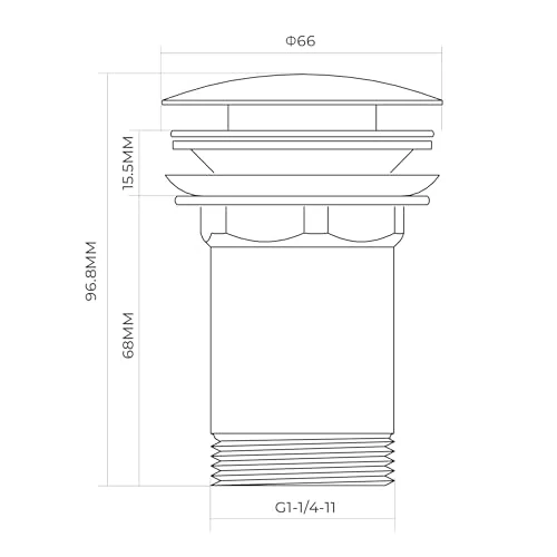 VANCOCO Drain Set Washbasin with Overflow (chrome), Washbasin Drain with Replacement Seal, Push Open Drain Valve, Brass - Image 6