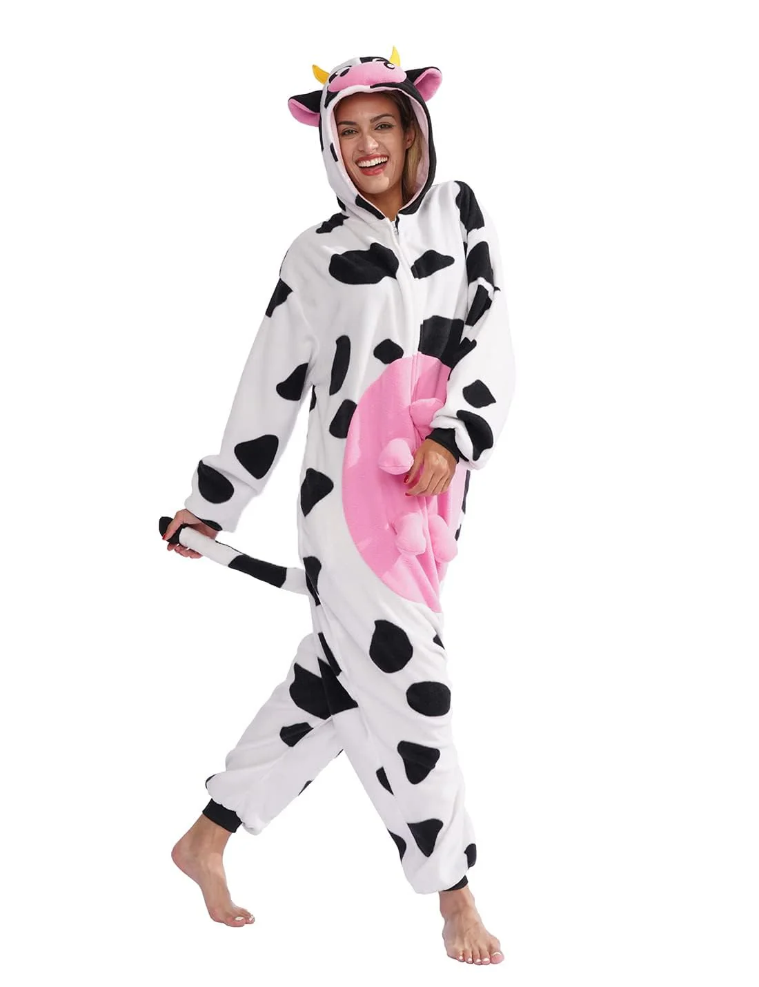 vavalad Adult Cow Onesie Costume Halloween Christmas Cosplay Cow Costumes Women Men - Image 3