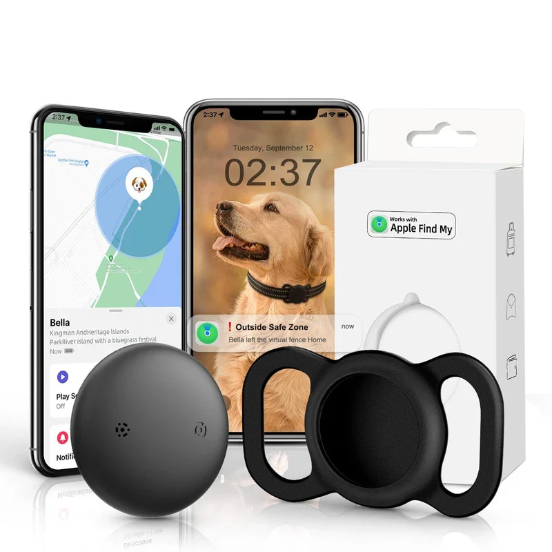 VB GPS Tracker for Dogs (1 Pack), Mini GPS Cat Tracker, Smart Pet Activity Tracker (iOS Only), No Monthly Fee, Compatible with Apple Find My, Anti-Lost, Finder Tag for Vehicles/Pets/Kids/Items