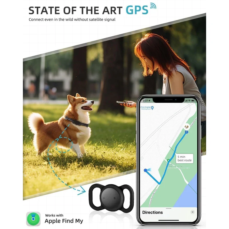 VB GPS Tracker for Dogs (1 Pack), Mini GPS Cat Tracker, Smart Pet Activity Tracker (iOS Only), No Monthly Fee, Compatible with Apple Find My, Anti-Lost, Finder Tag for Vehicles/Pets/Kids/Items - Image 2