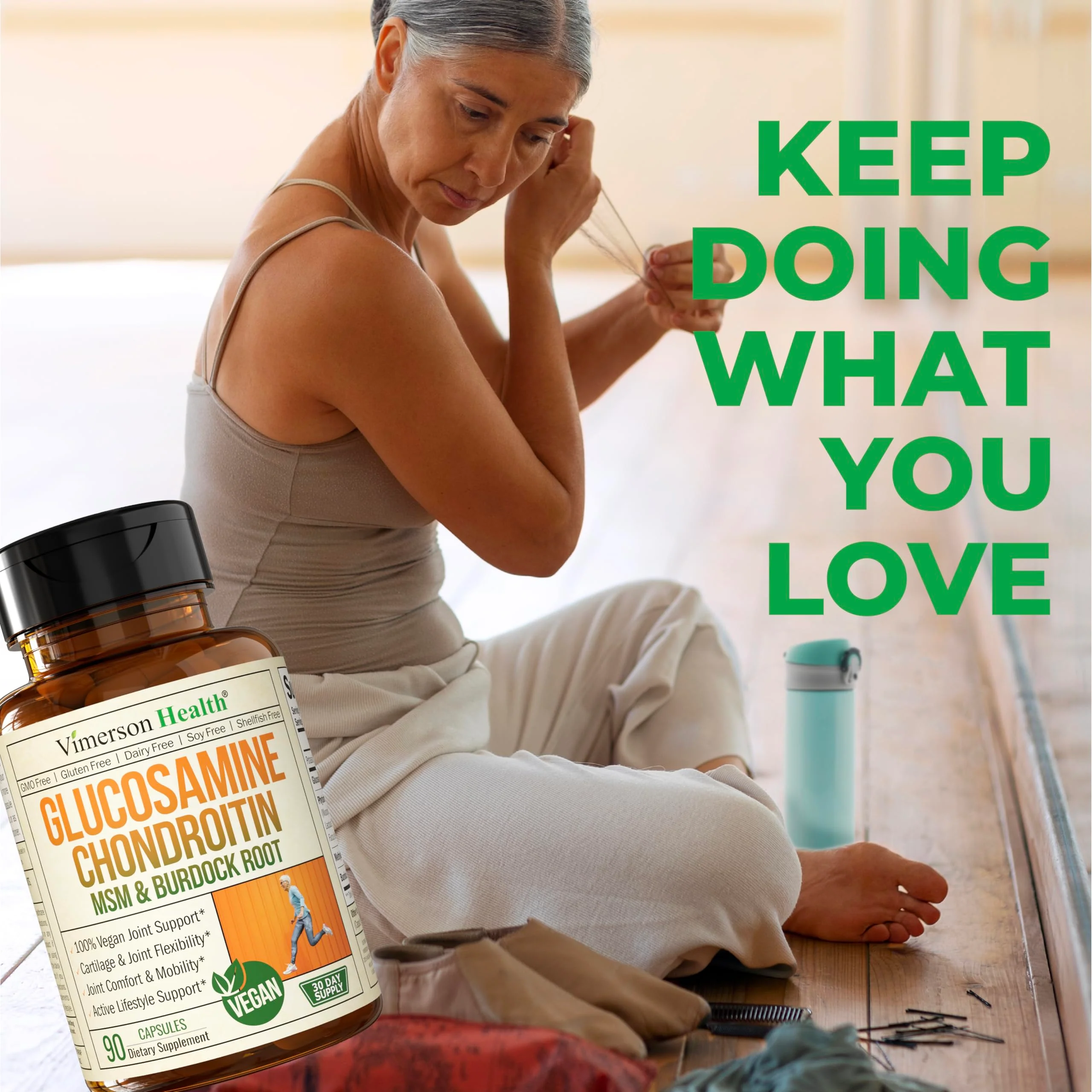Vegan Glucosamine Chondroitin MSM - 100% Vegan Joint Support Supplement for Women & Men with Burdock and Glucosamine Sulfate 1500 mg. Used for Cartilage and Joint Health and Flexibility - 2 Pack - Image 2