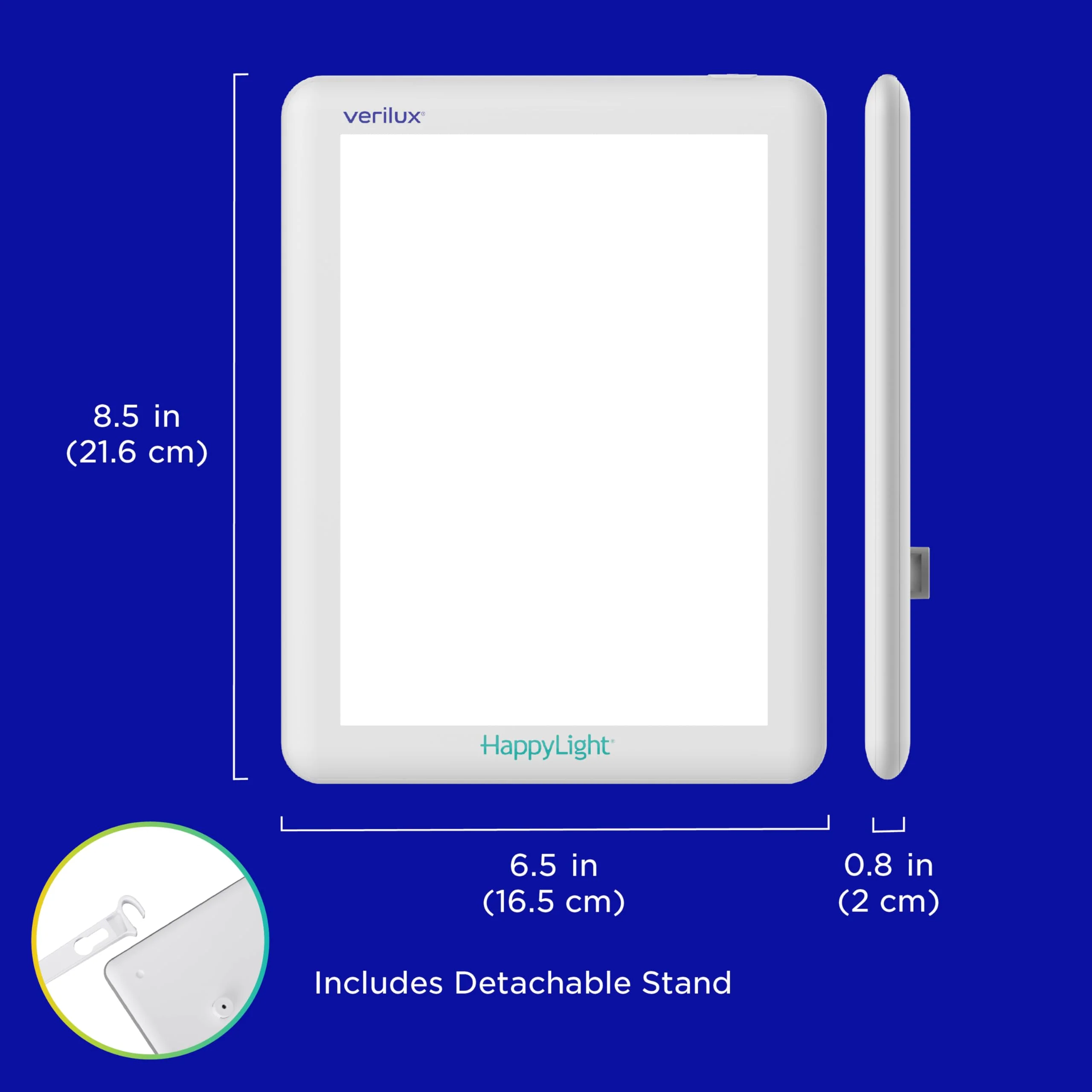 Verilux HappyLight Lucent - One-Touch Light Therapy Lamp with 10,000 Lux, UV-Free, LED Bright White Light & Detachable Stand for Boosting Mood & Improving Sleep - Image 3