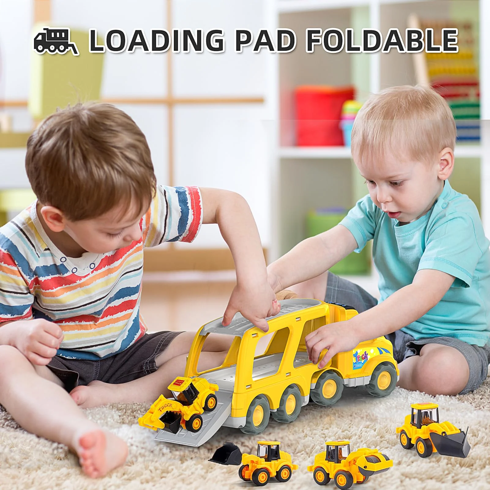 Veslier Construction Truck Toys for Boys Girls Age 1 2 3 4 5 6 Years Old,Carrier Transport Trucks for Kids 1-3 3-5 Year Old,Christmas Birthday Gift Toddler Toys. - Image 6