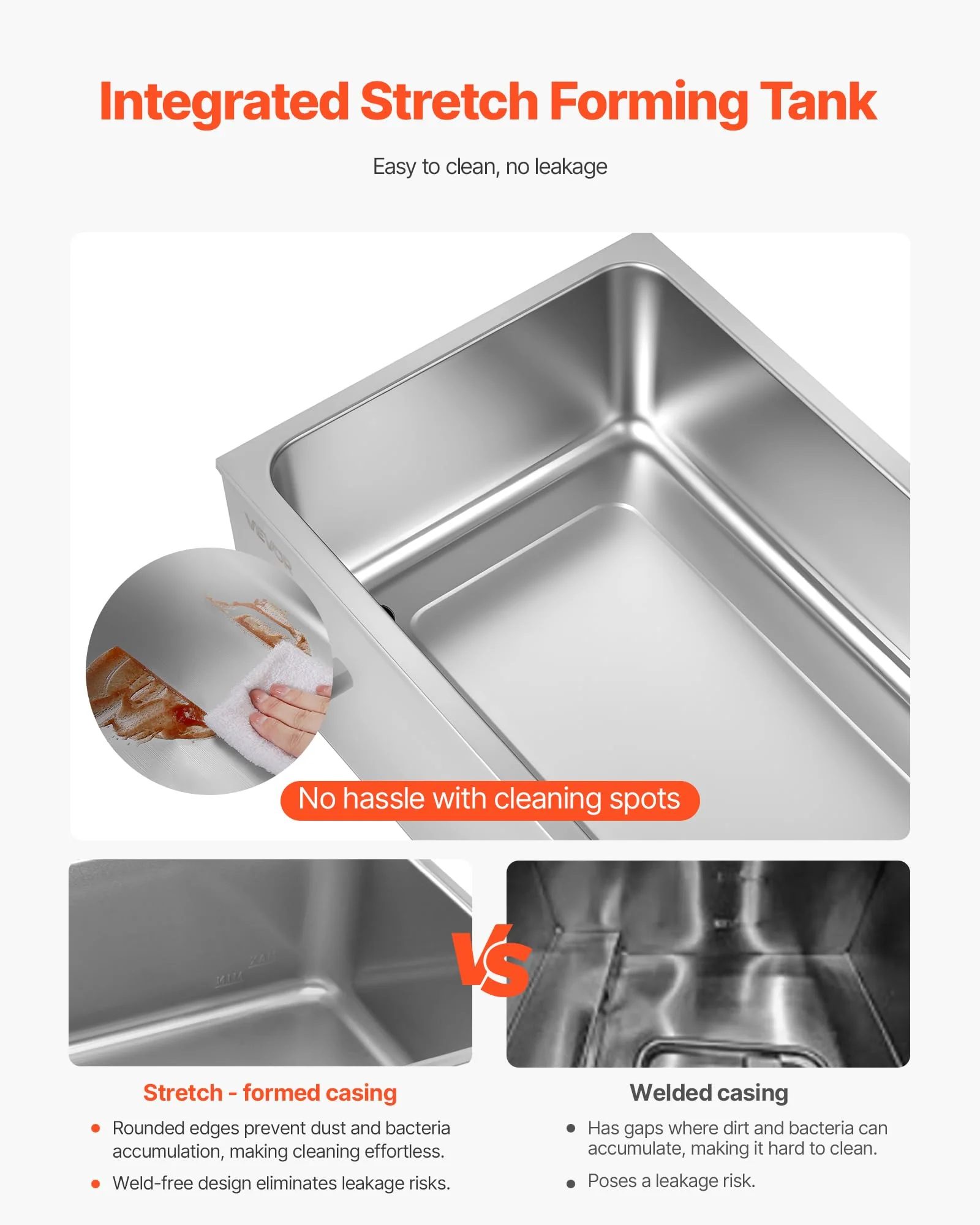 VEVOR 5-Pan Commercial Food Warmer, 24QT Electric Steam Table, 1200W Professional Countertop Stainless Steel Buffet Bain Marie with 86-185°F Temp Control for Catering and Restaurants, Silver - Image 5