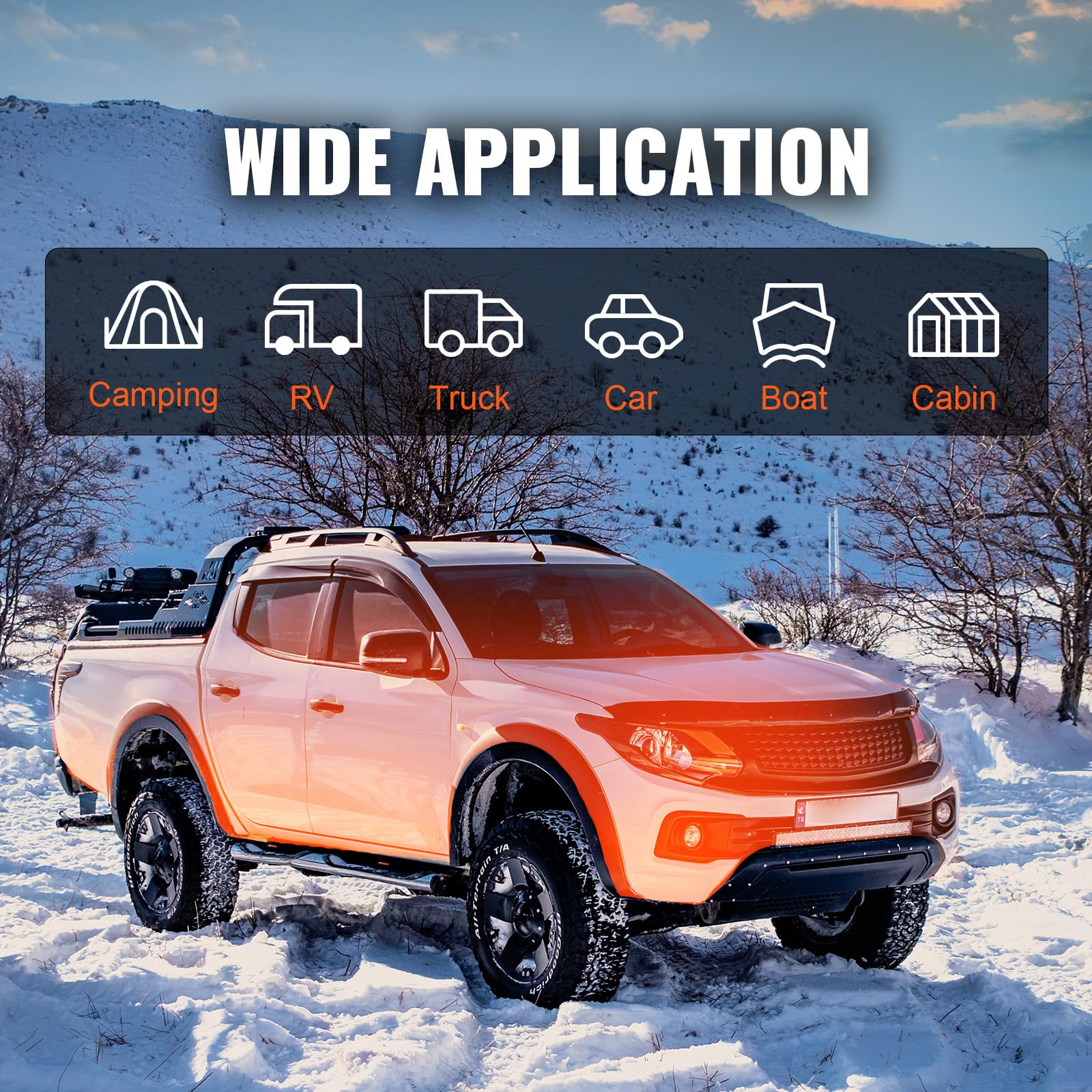 VEVOR 8KW Diesel Heater All in One, Diesel Air Heater with Bluetooth App Control, Portable Parking Heater Automatic Altitude Adjustment Max 18045 ft, Remote Control and LCD, for Vehicles and Indoors - Image 5