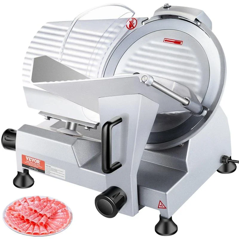 VEVOR Commercial Meat Slicer, 240W Electric Deli Food Slicer, 10" Carbon Steel Blade Electric Food Slicer, 350-400RPM Meat Slicer, 0 - 0.47 inch Thickness Adjustable for Commercial and Home Use - Blade Diameter: 7.5 inch - 180W - Image 2