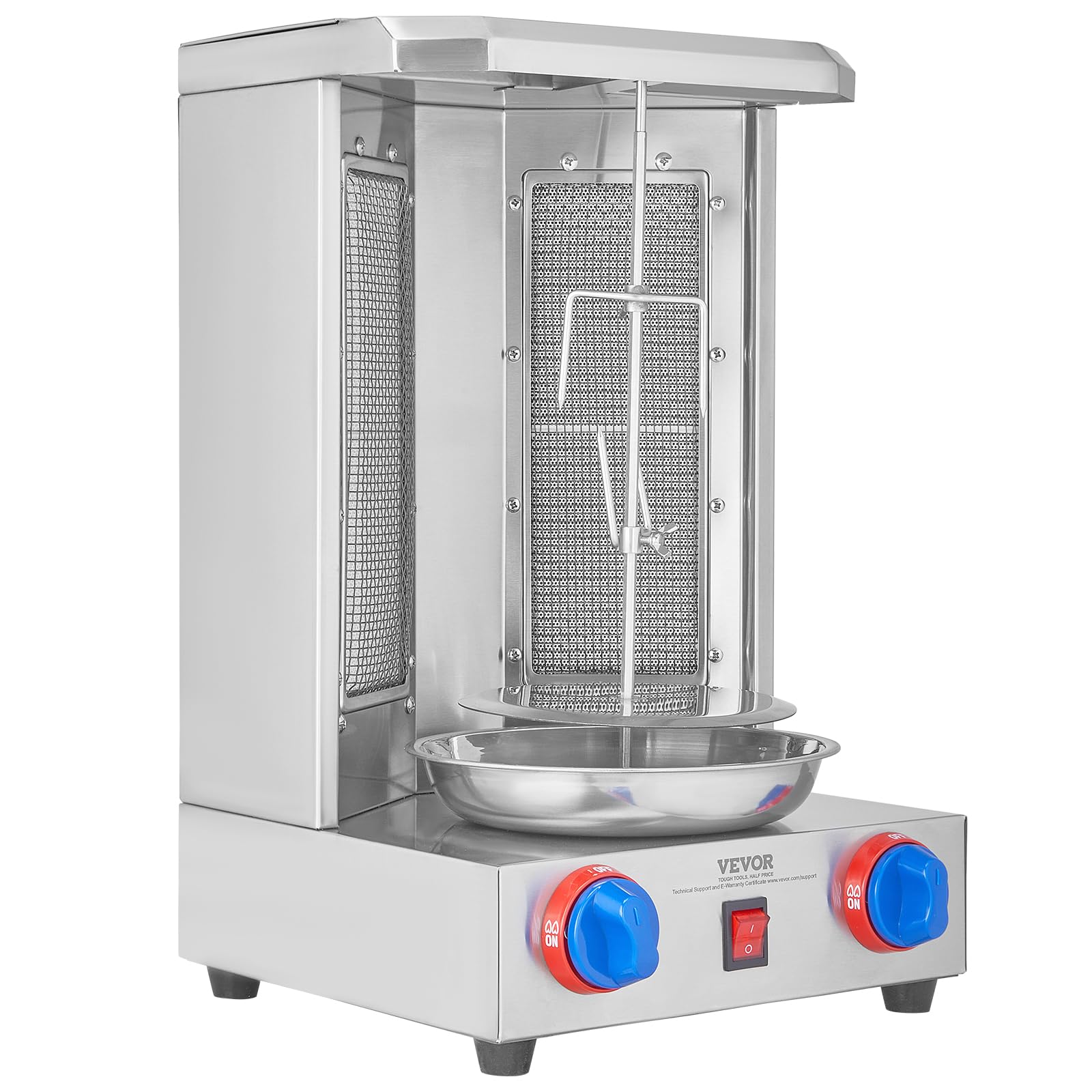 VEVOR Shawarma Grill Machine, 13 lbs Capacity, Chicken Shawarma Cooker Machine with 2 Burners, Gas Vertical Broiler Gyro Rotisserie Oven Doner Kebab Machine, for Home Restaurant Kitchen Parties - Image 2